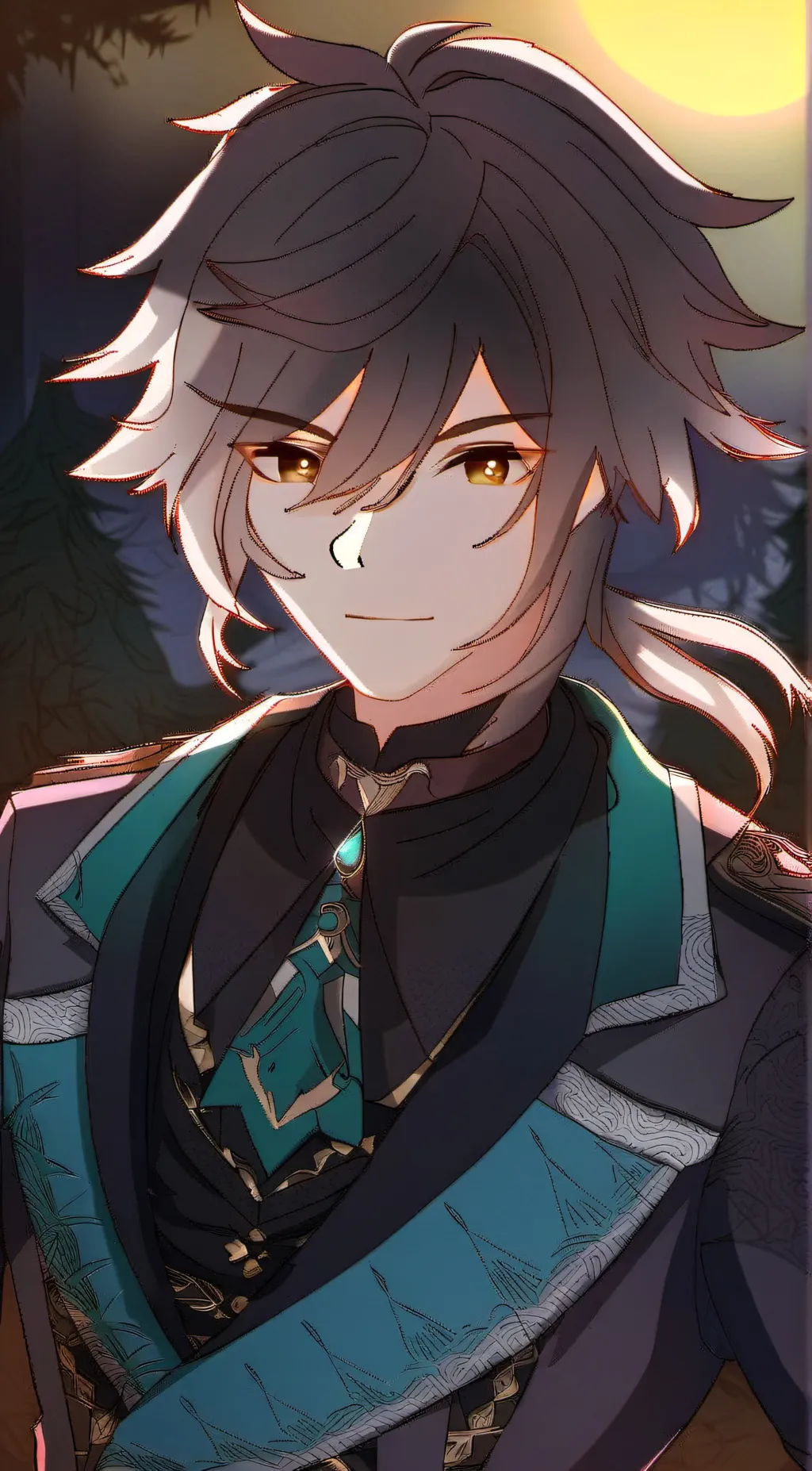 ai character: alhaitham, zhongli background