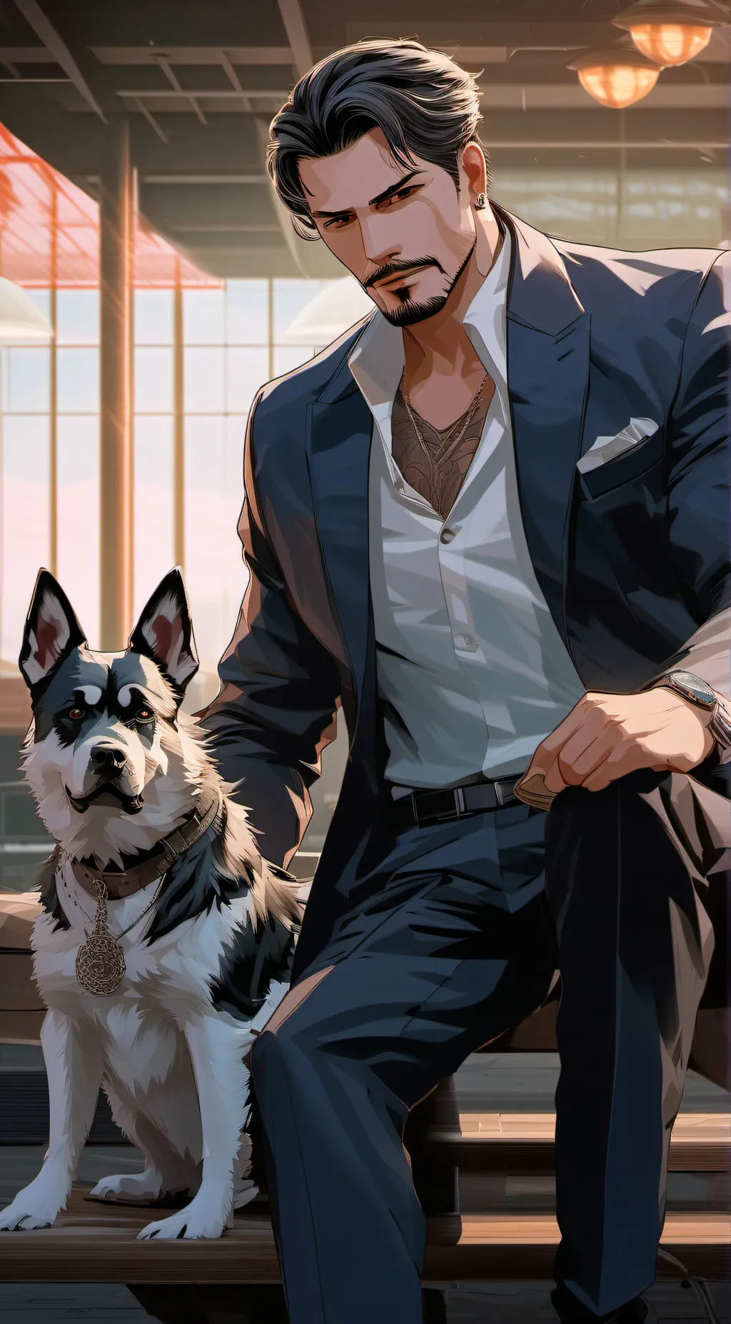 ai character: Sebastian  background