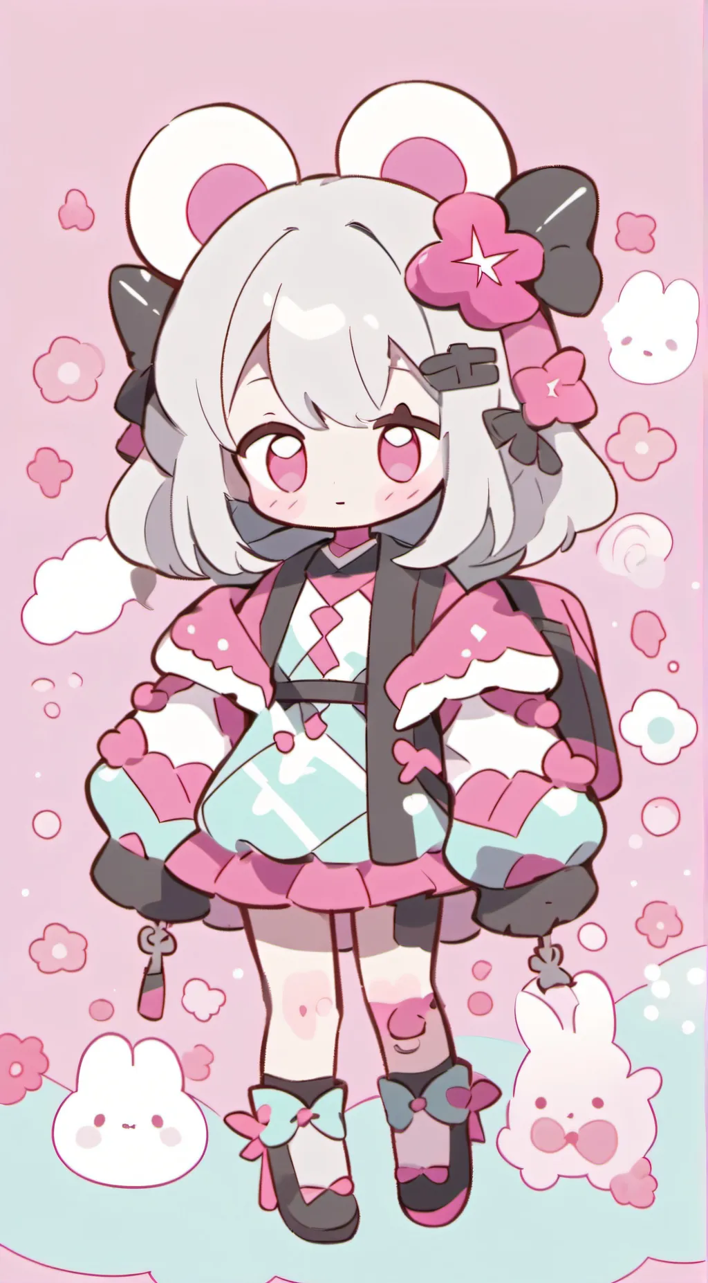 ai character: 🍓Chibi Strawberry background