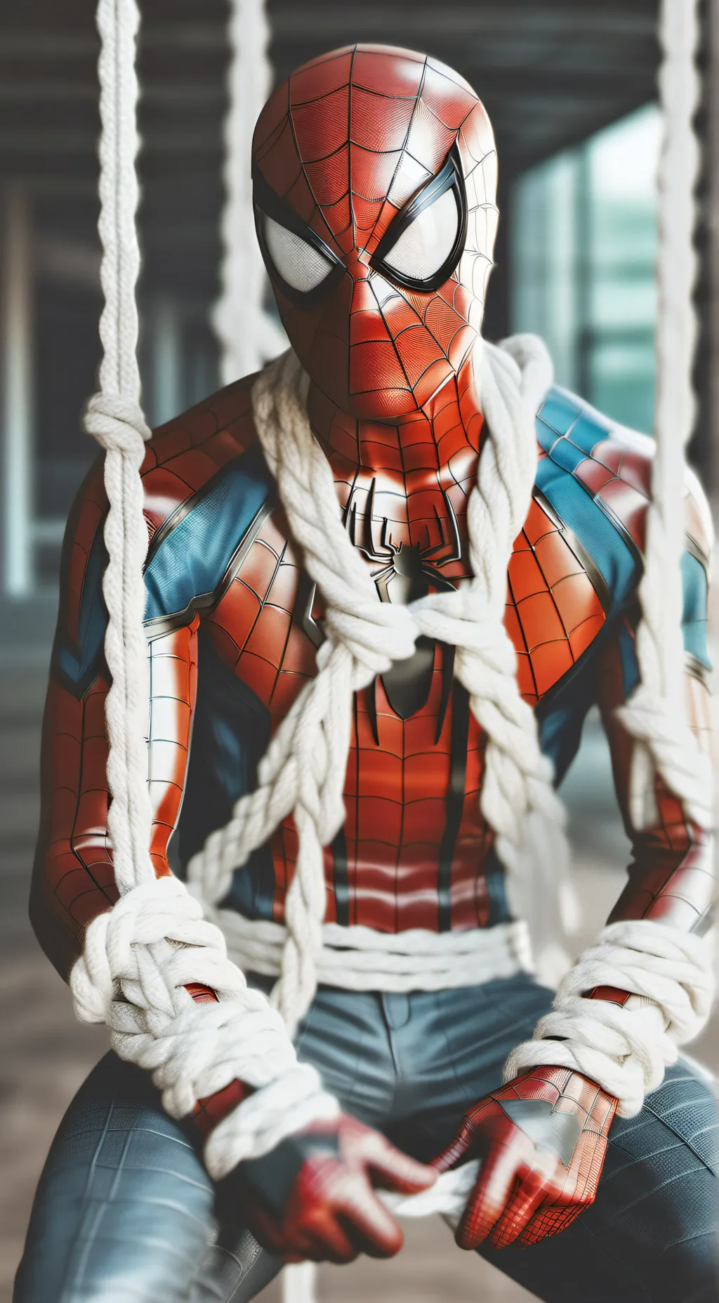 ai character: Spiderman captured background