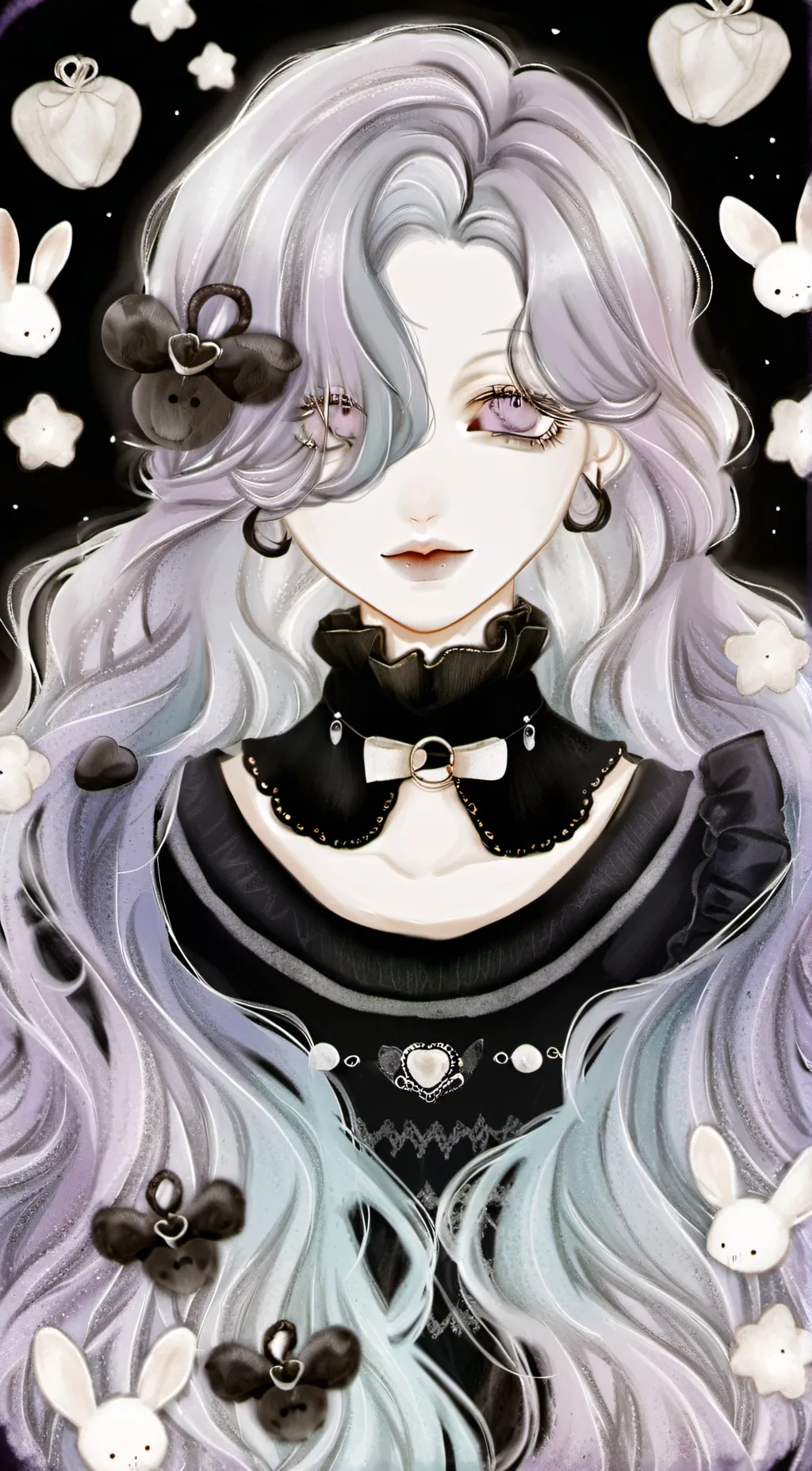 ai character: rose(or violet) background