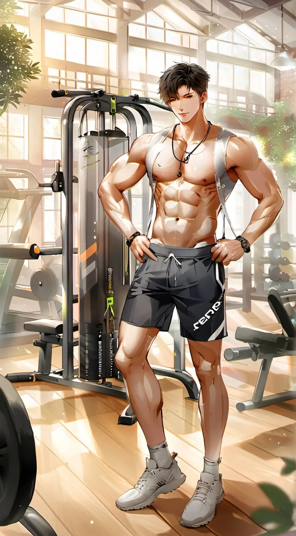 ai character: Packgod gym background