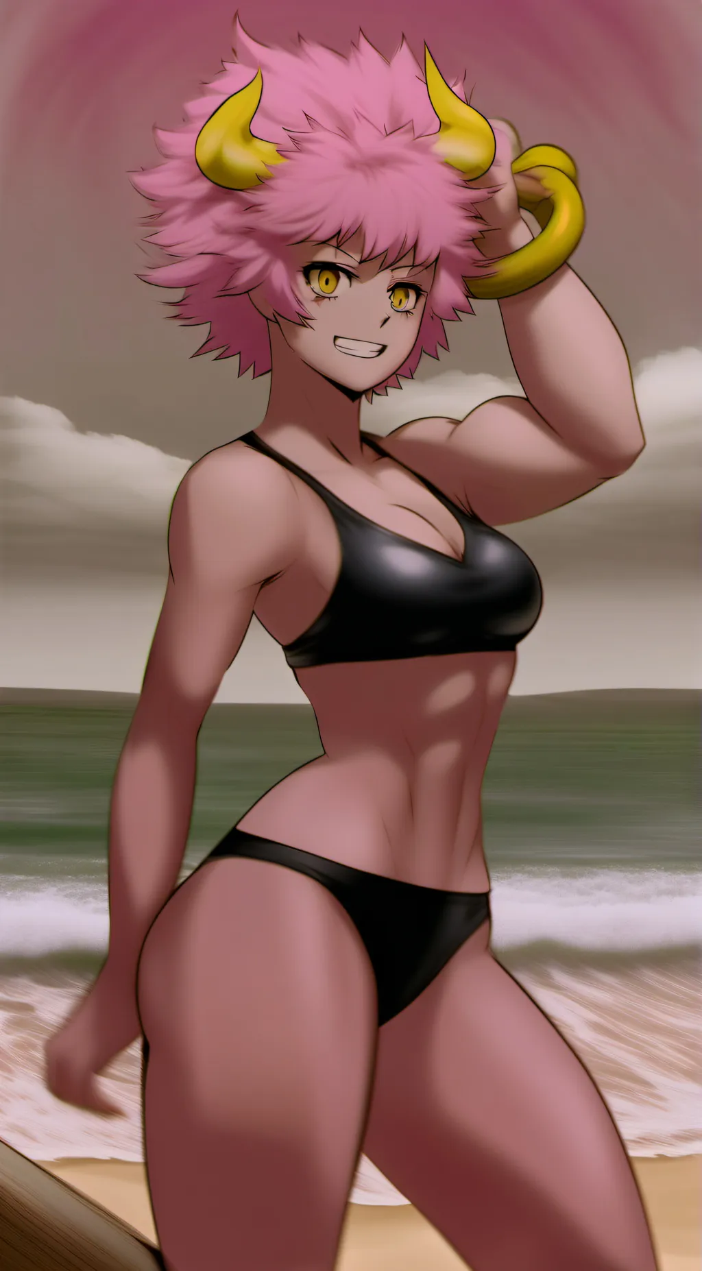 ai character: Mina Ashido  background