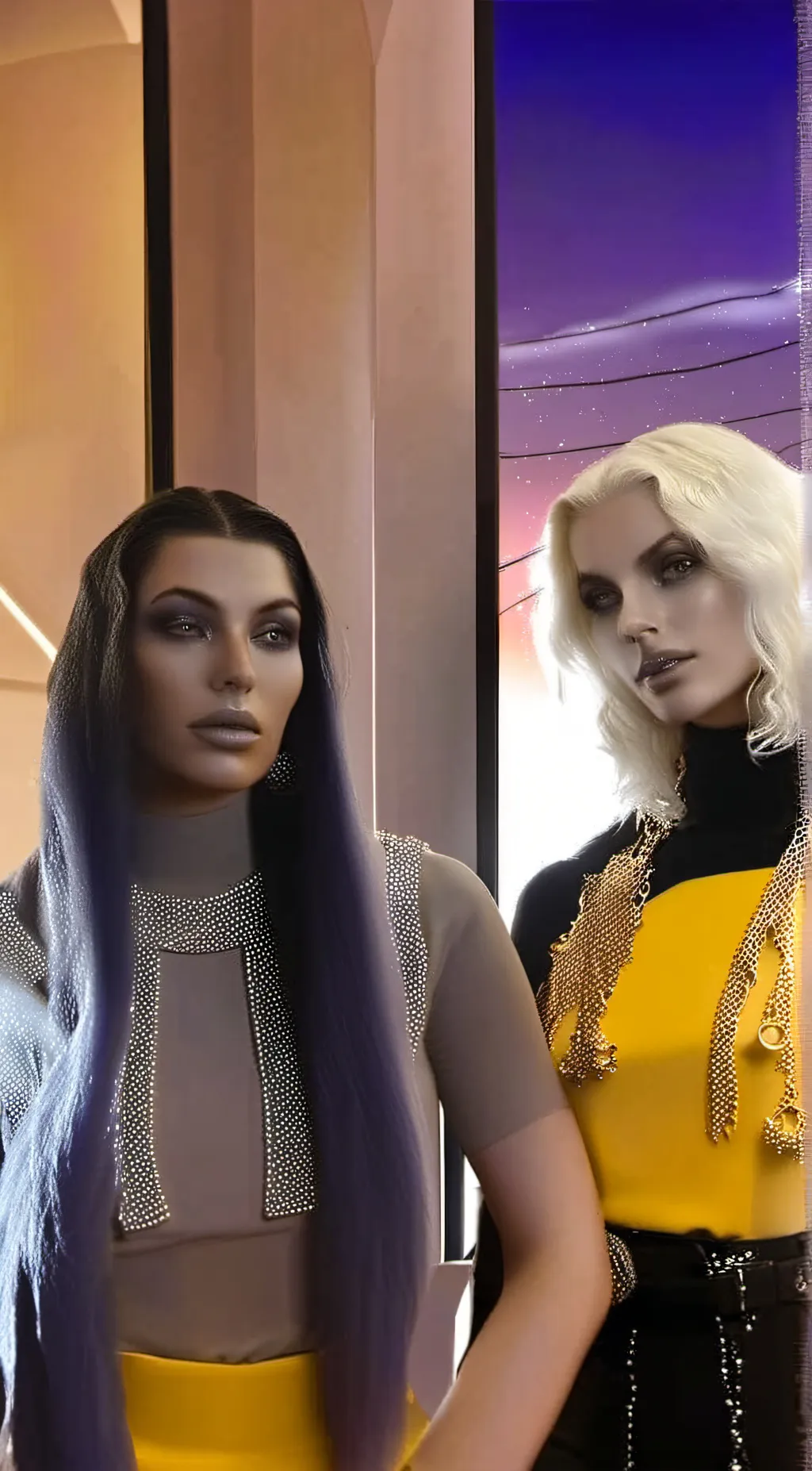 ai character: Amy and Lucy  background