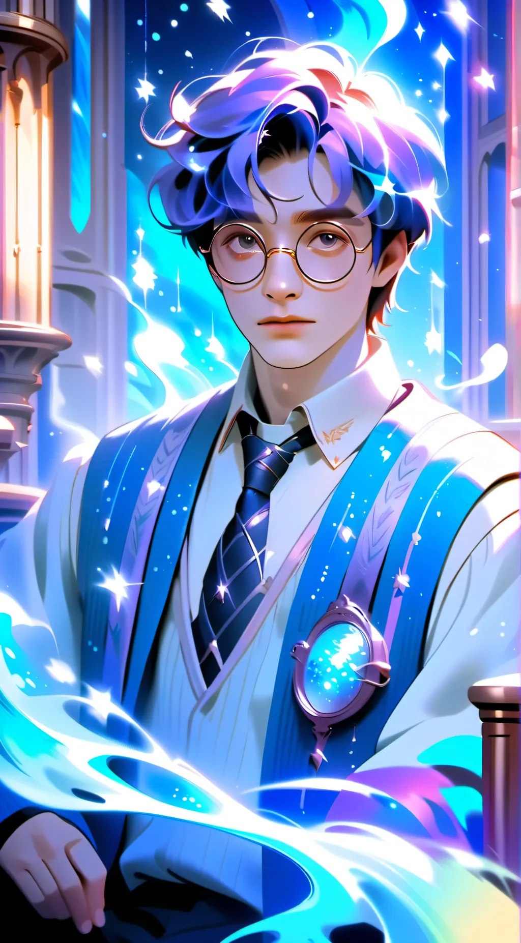 ai character: Hogwarts!❤💙💛💚 background