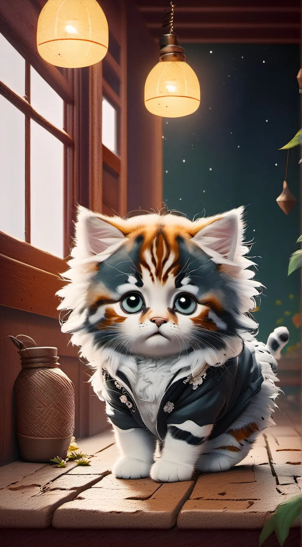 ai character: Chubby cat background