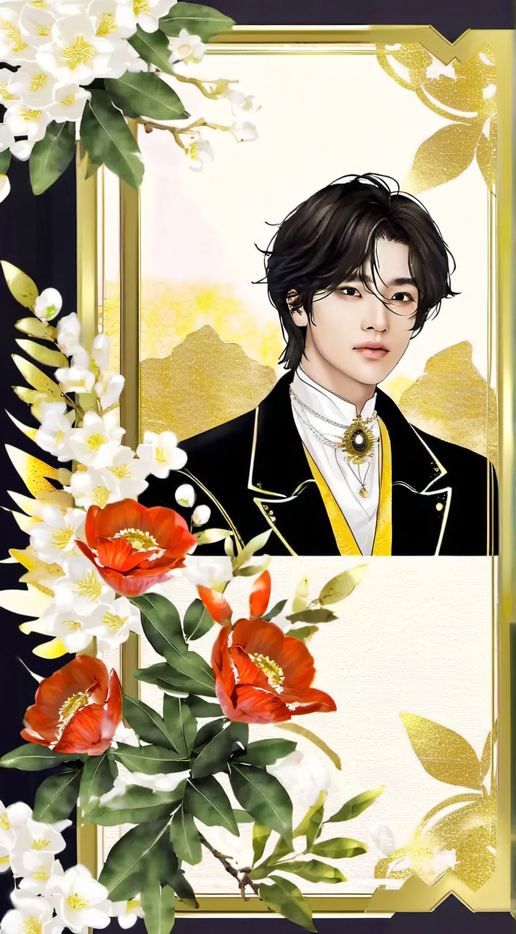 ai character: Han and skz background