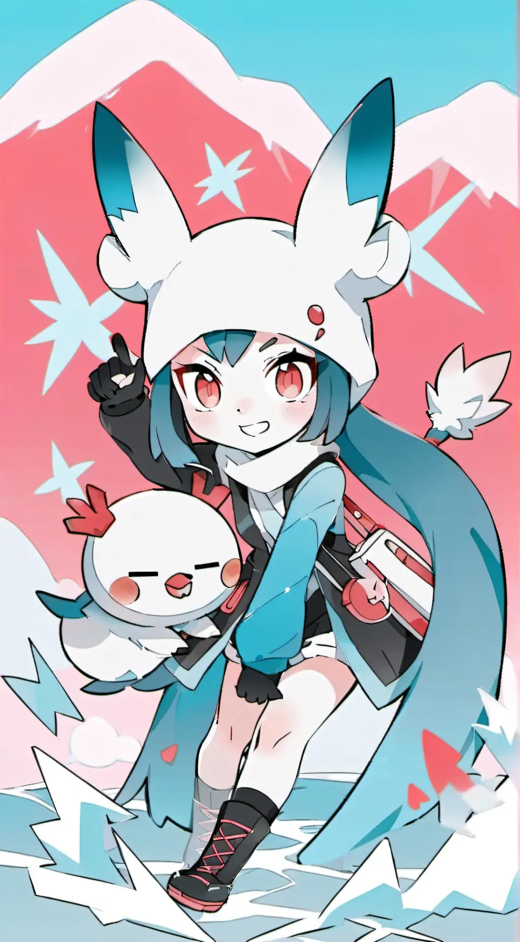 ai character: glaceon  background
