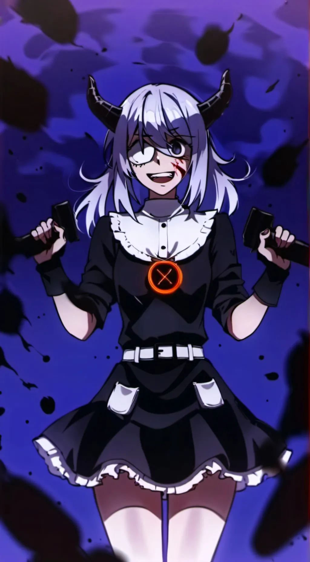 ai character: Psycho blue background