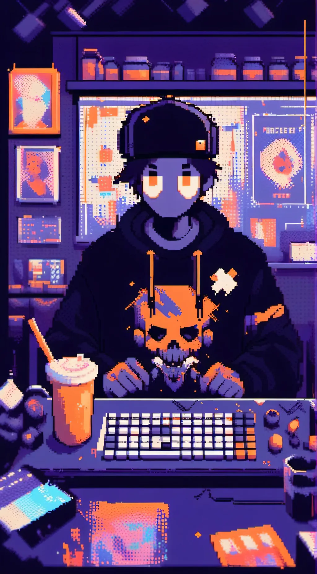 ai character: Dave \purple guy background