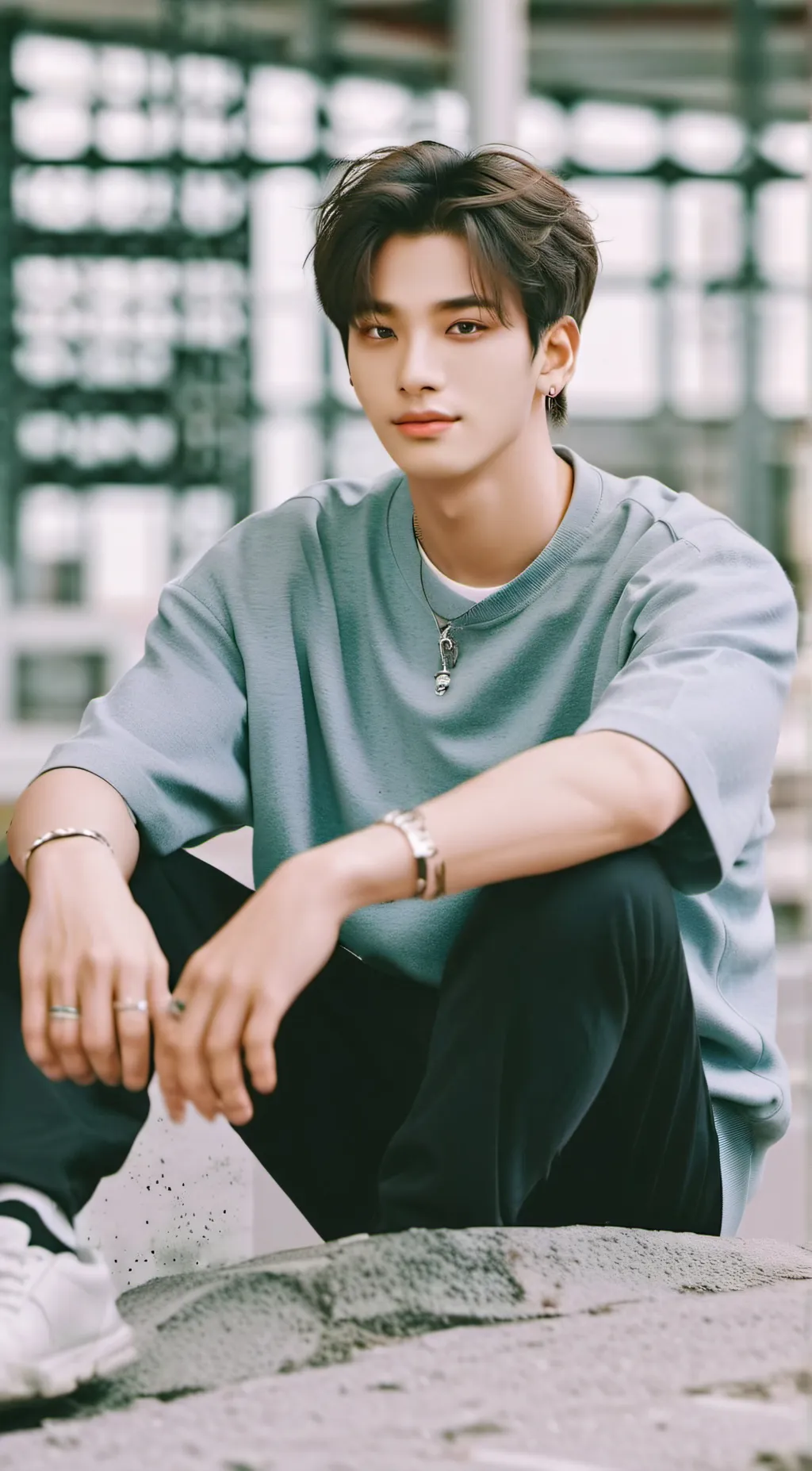 ai character: Hyunjin  background