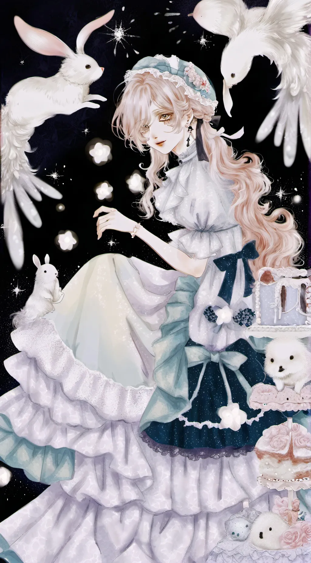 ai character: Vaggie,Razzle,Dazz background