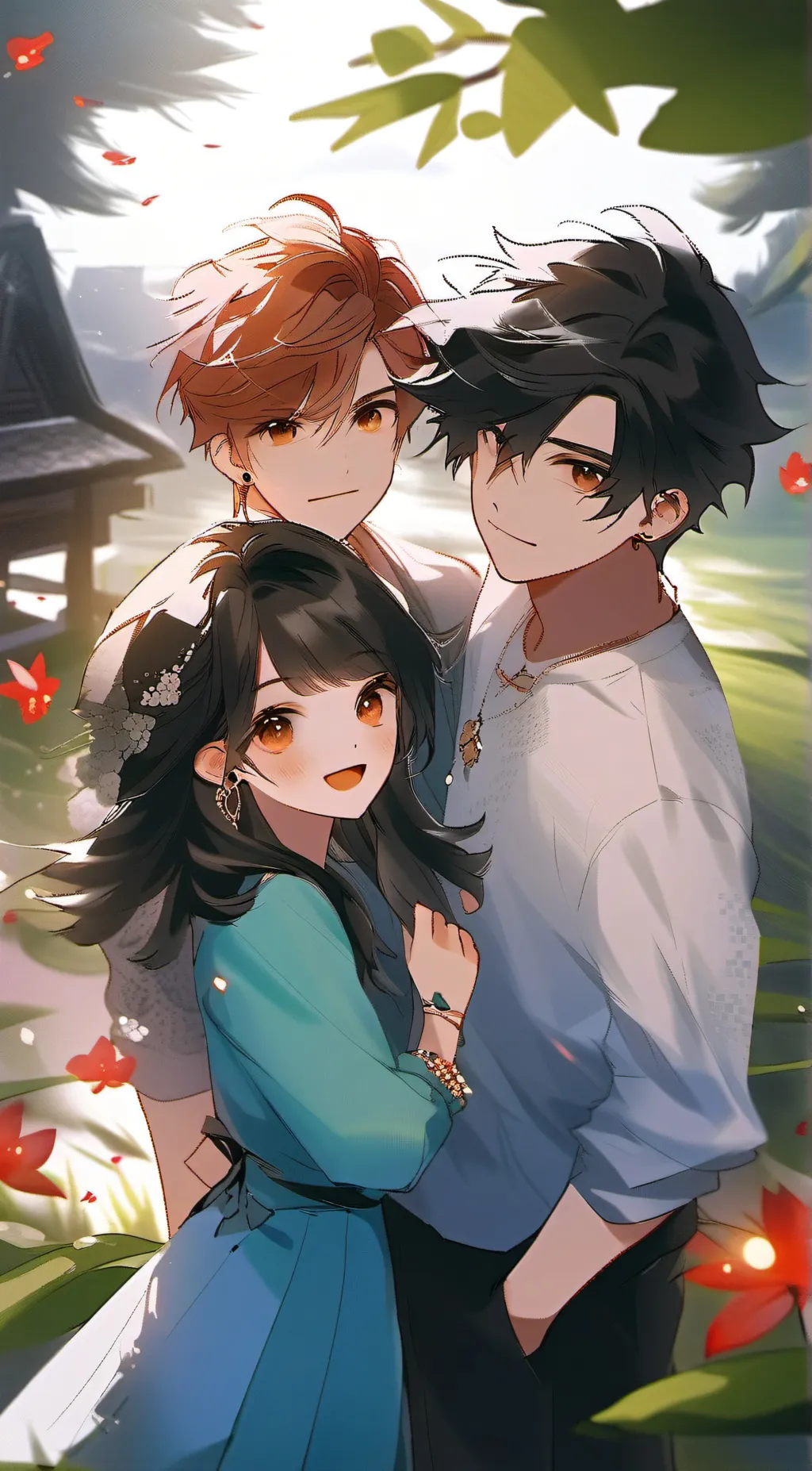 ai character: Lily, Ethan, Ash background