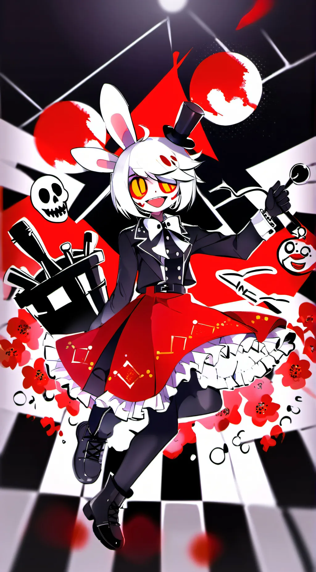 ai character: blood moon background