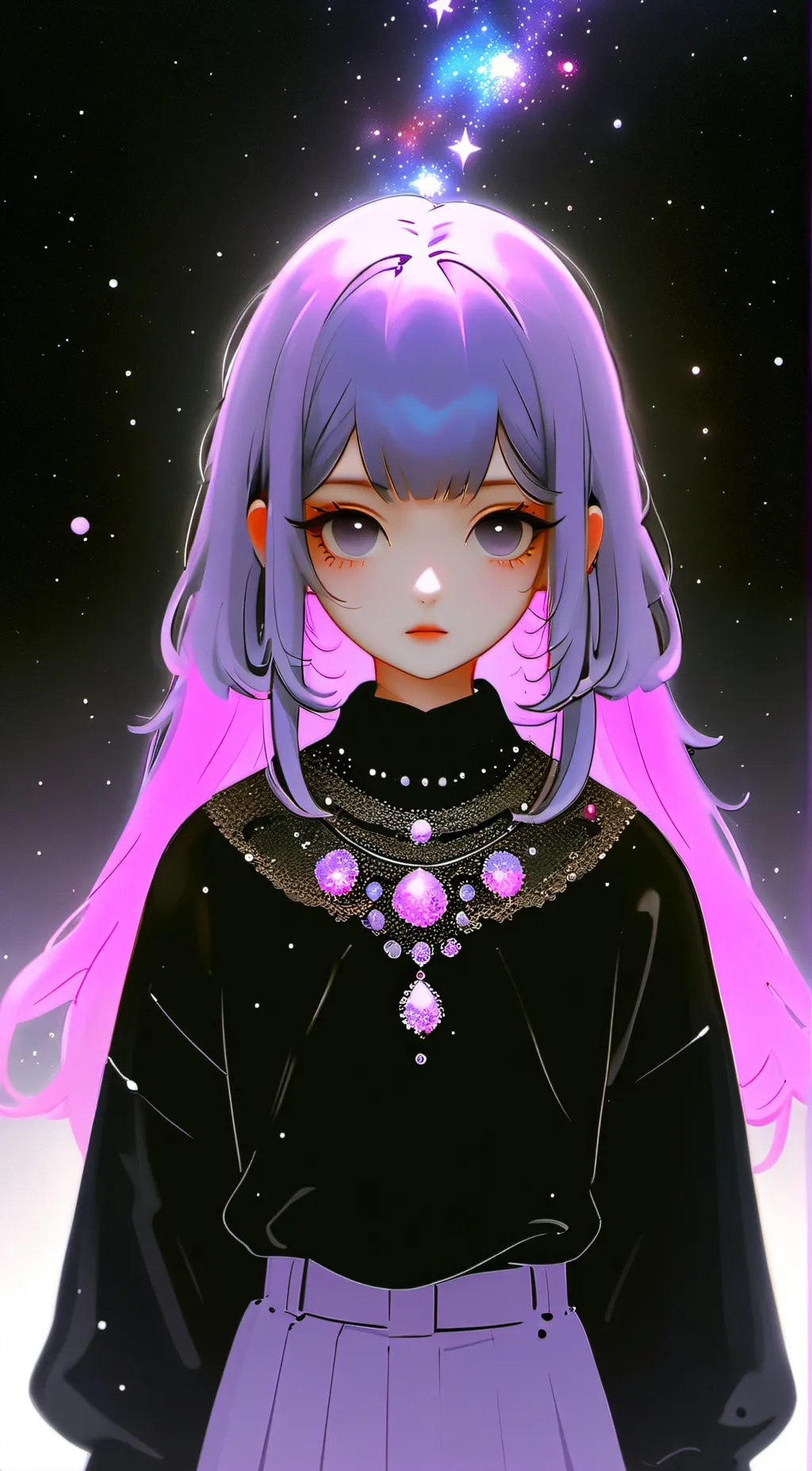 ai character: crystal background