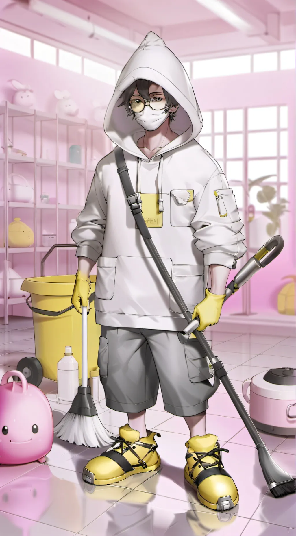 ai character: Pool cleaning sim  background