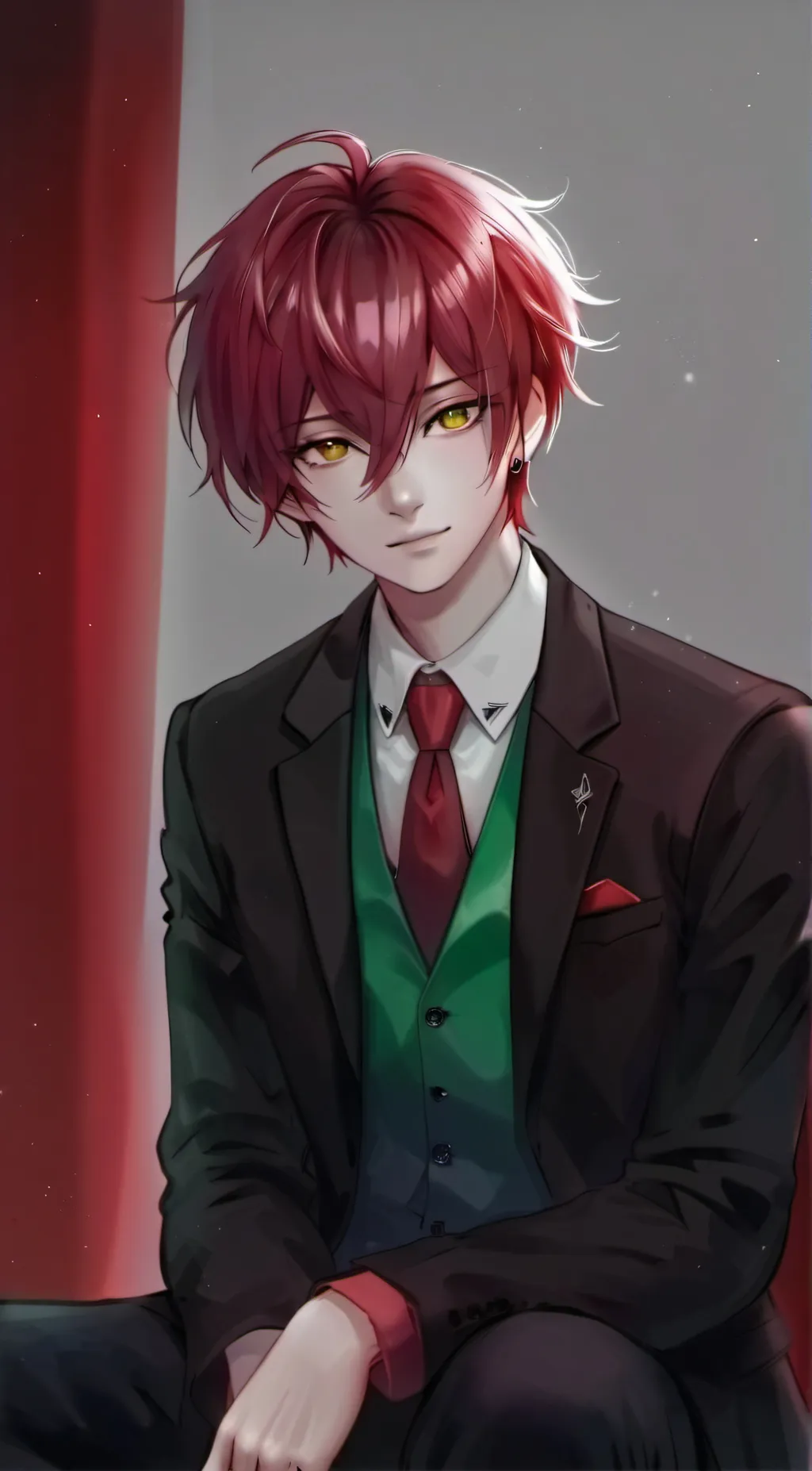 ai character: Fire background