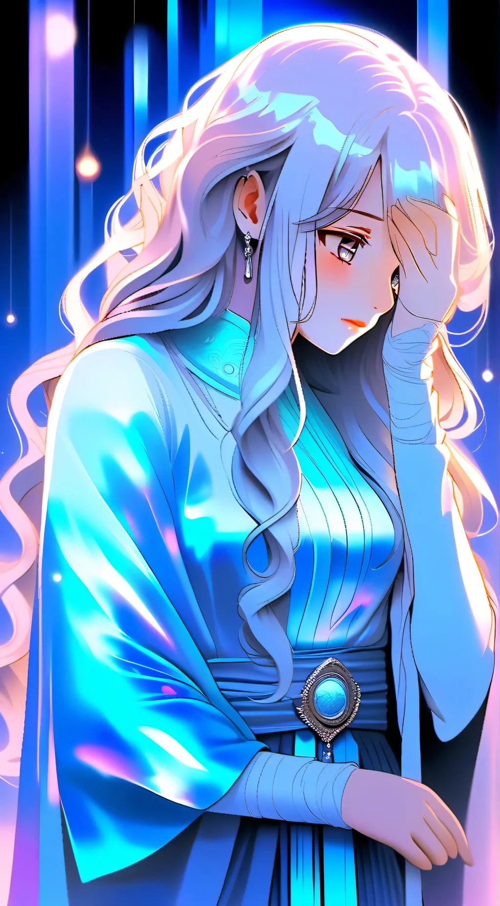 ai character: MHA pool party background