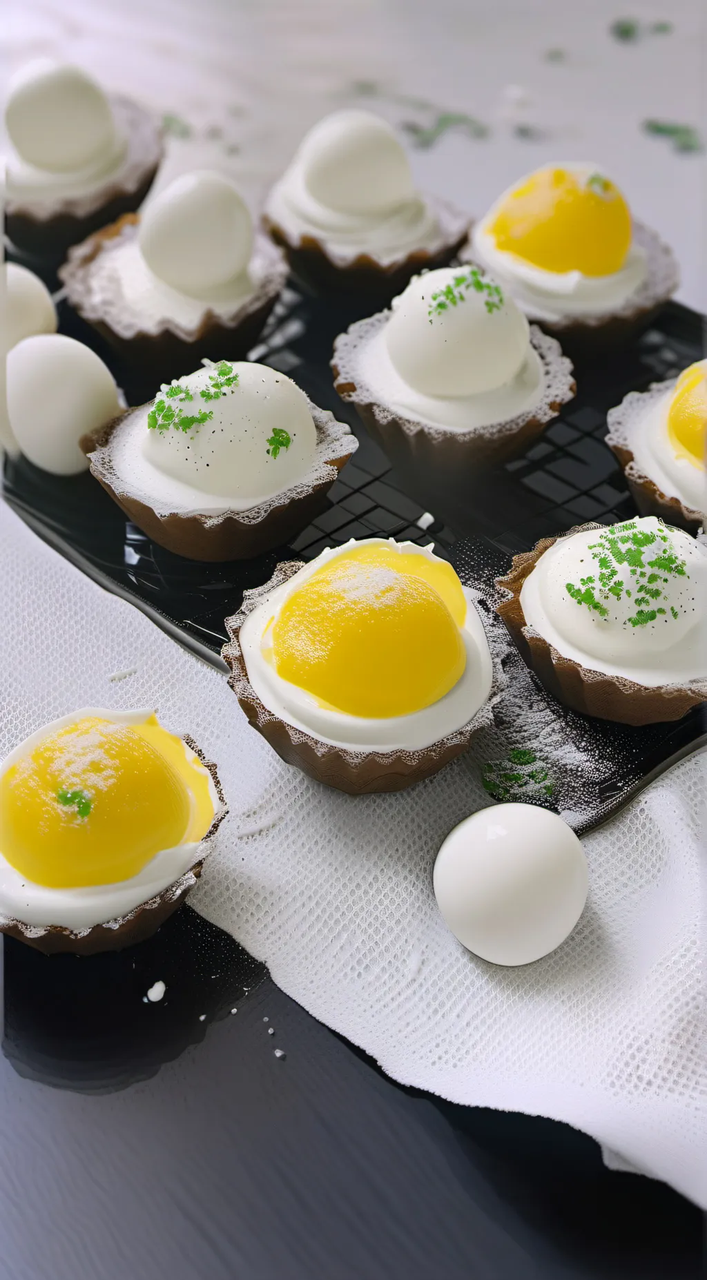 ai character: Egg cupcakes background