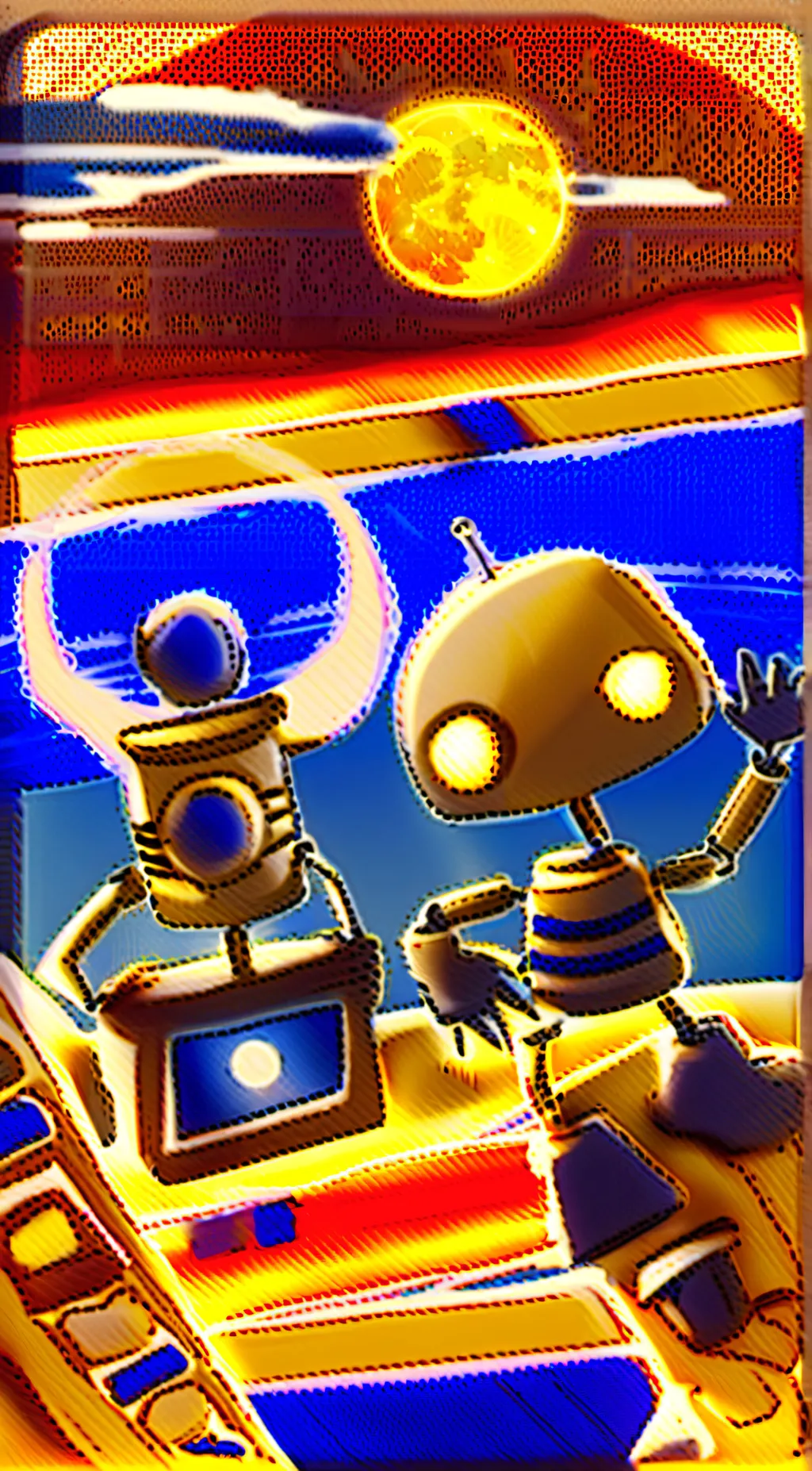 ai character: sun and moon show background