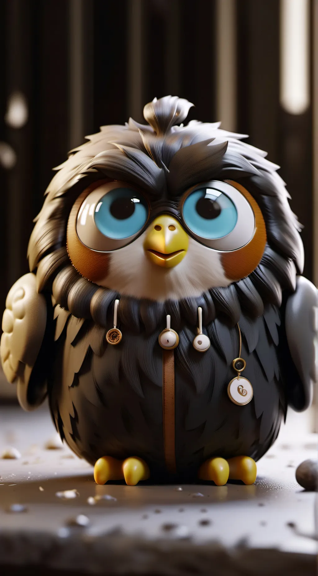 ai character: furby  background