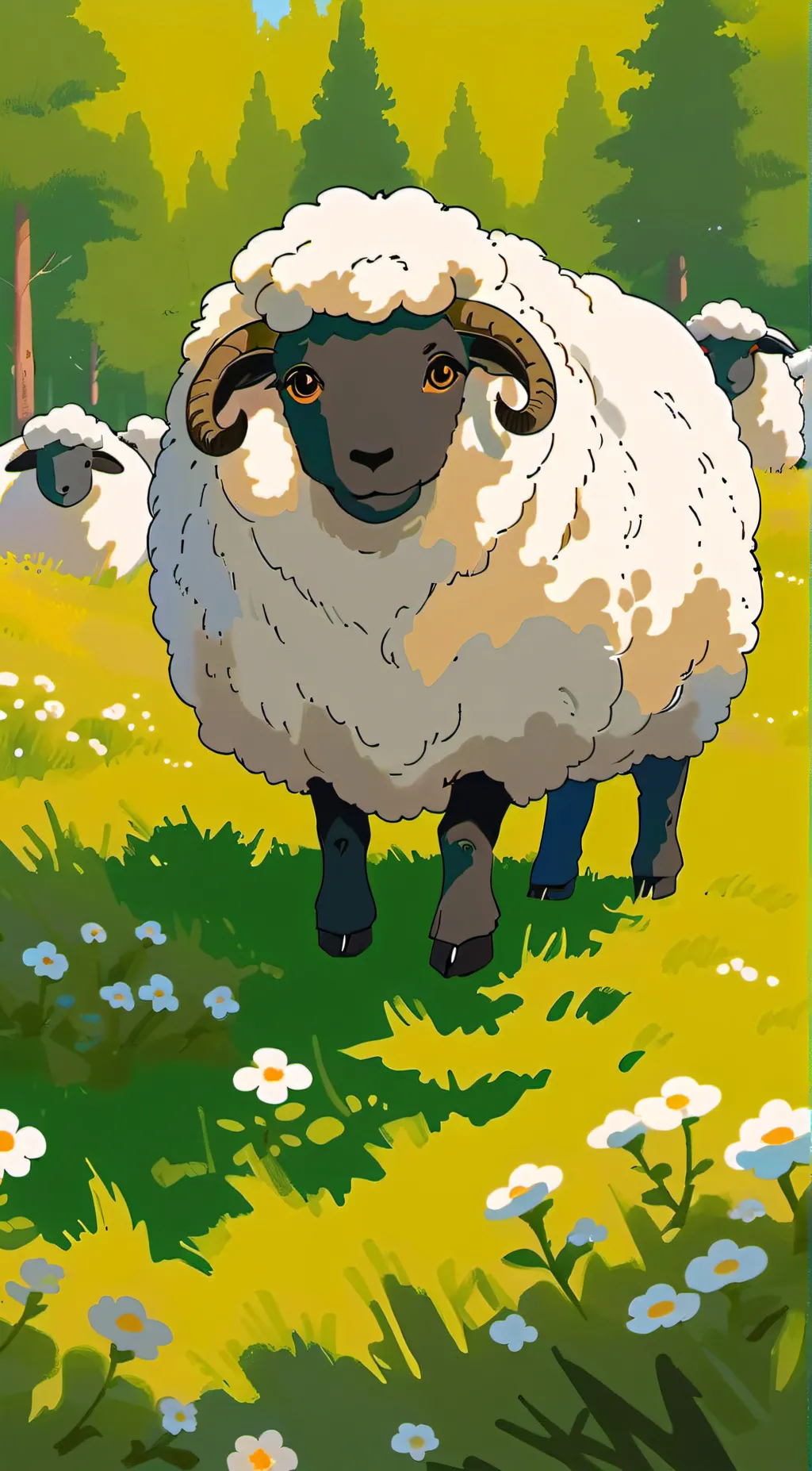 ai character: wooly background