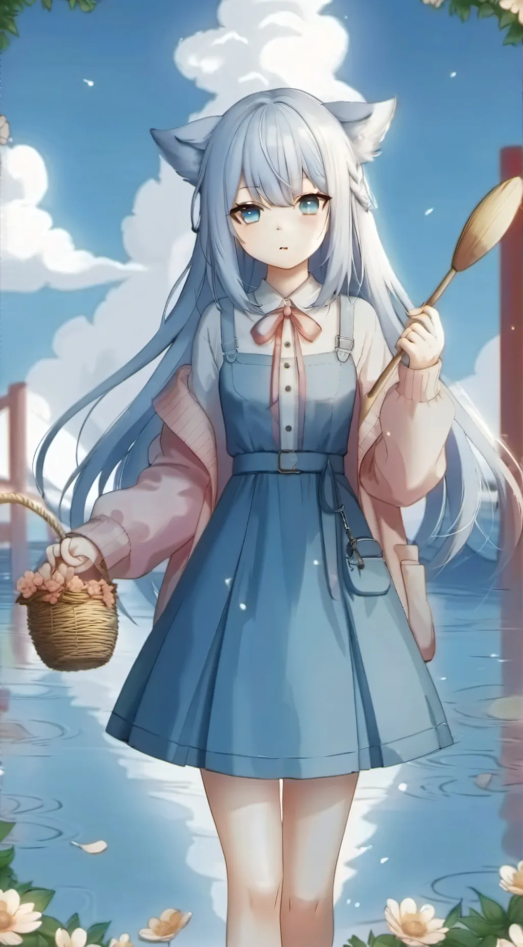 ai character: cat girl background