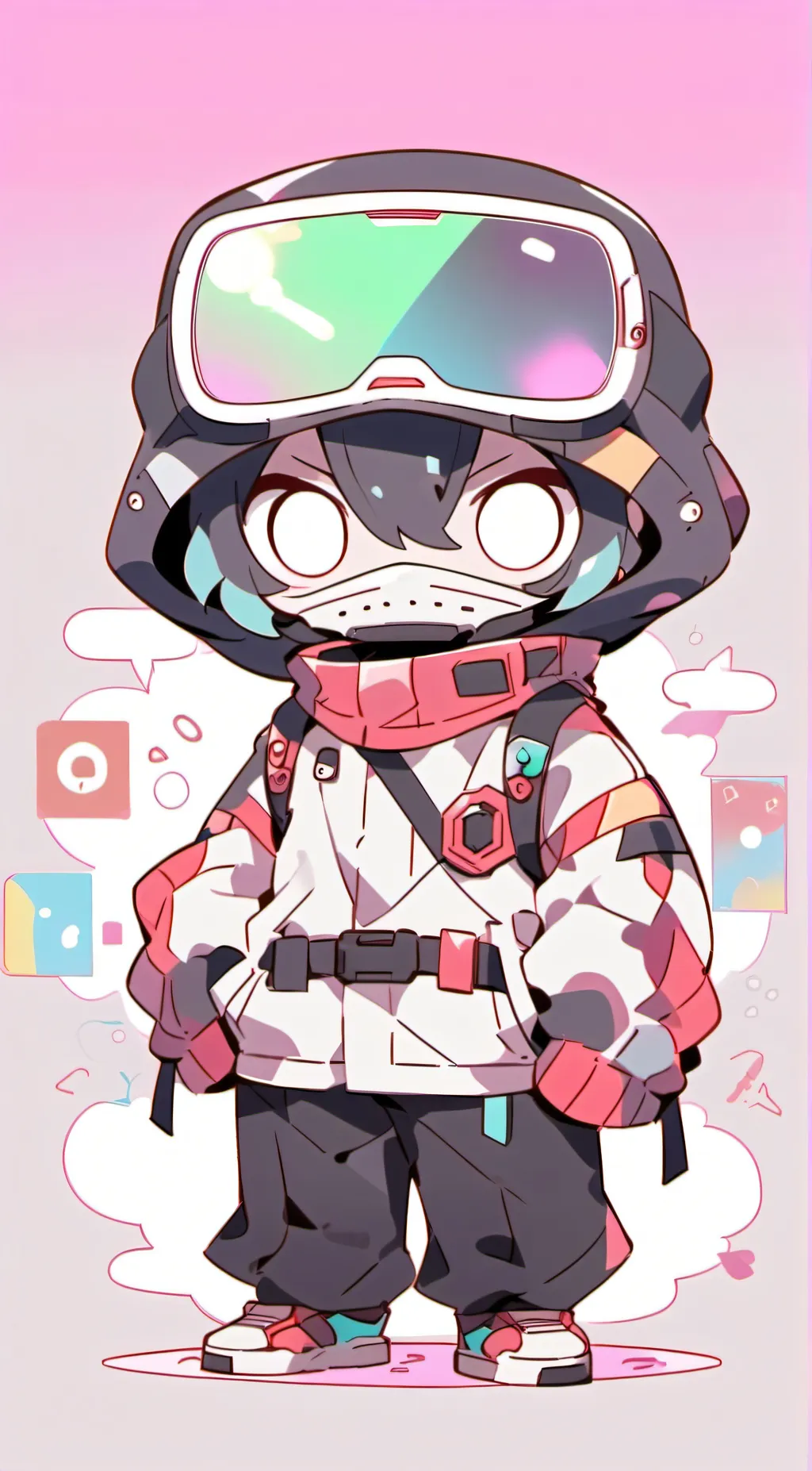 ai character: tv woman background