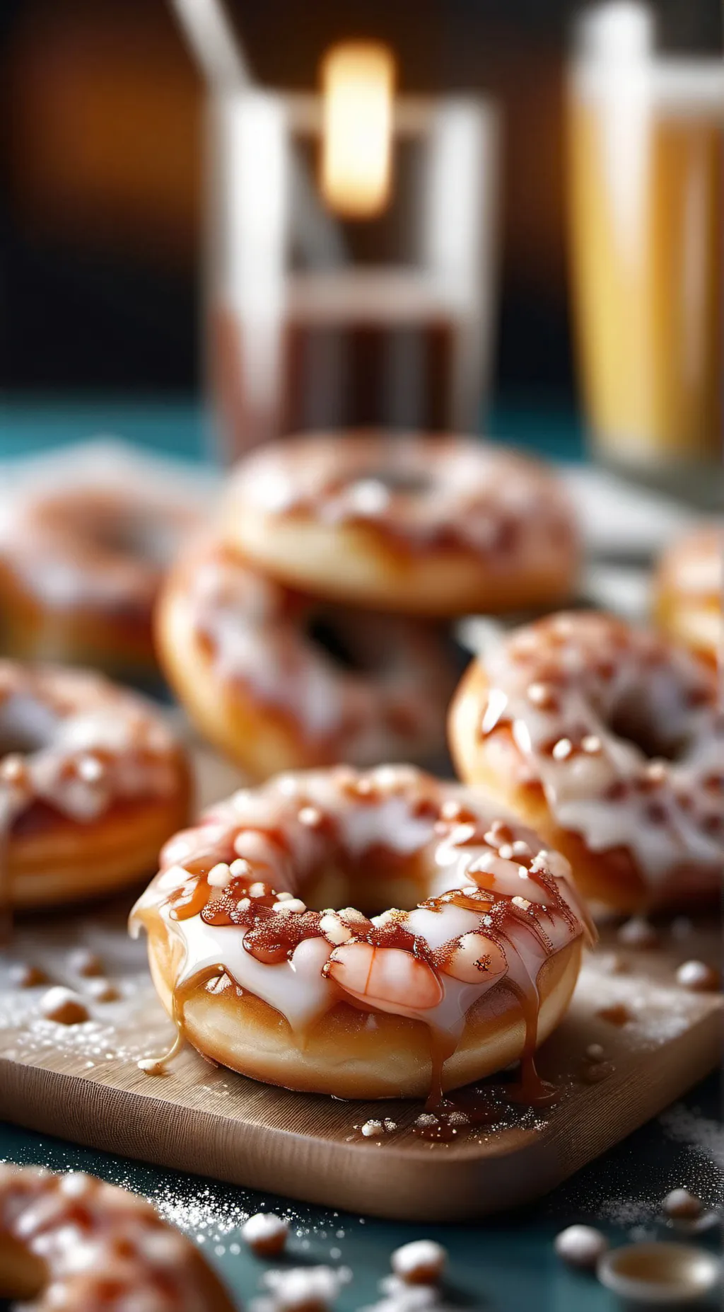 ai character: Shrimp donuts background