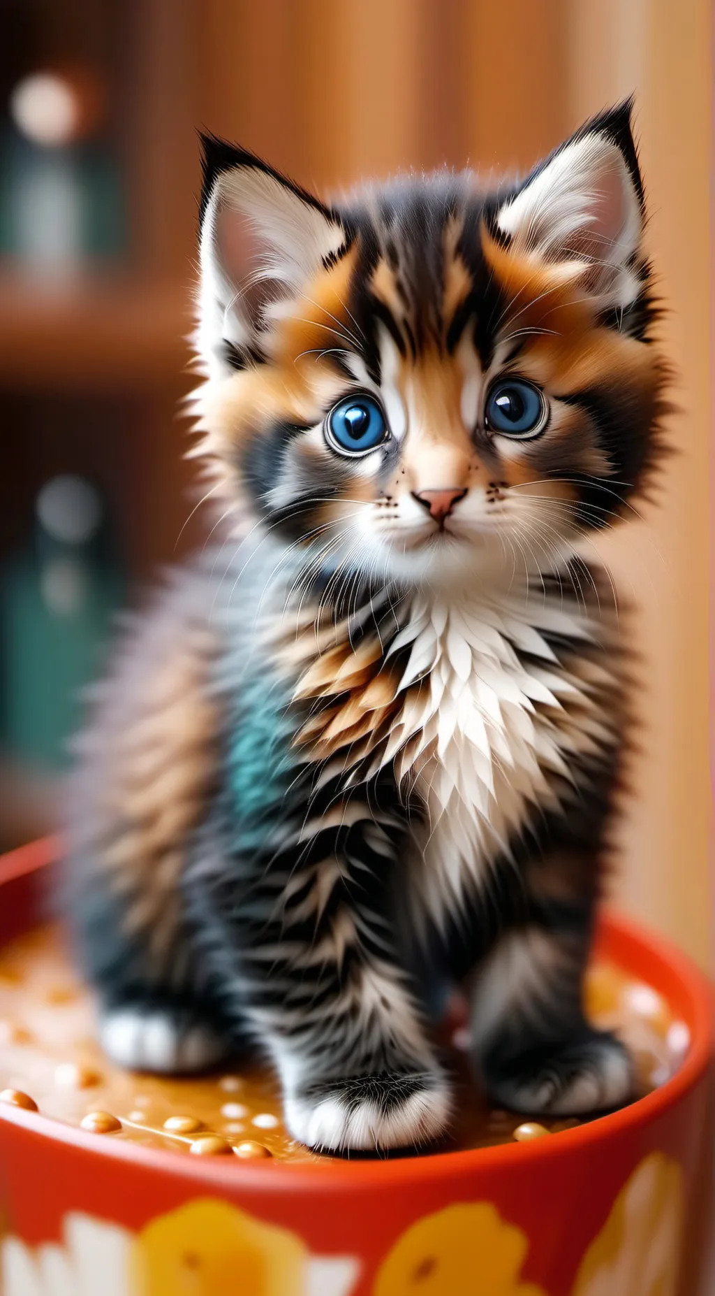 ai character: Tortie kitten background