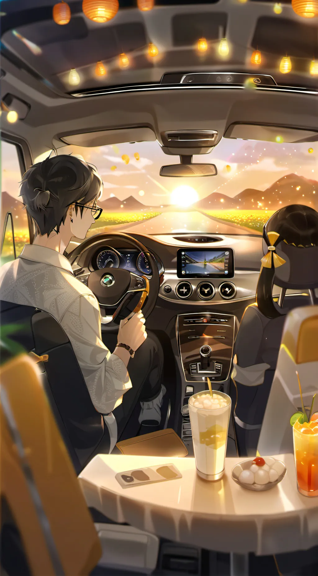 ai character: Road trip day!  background