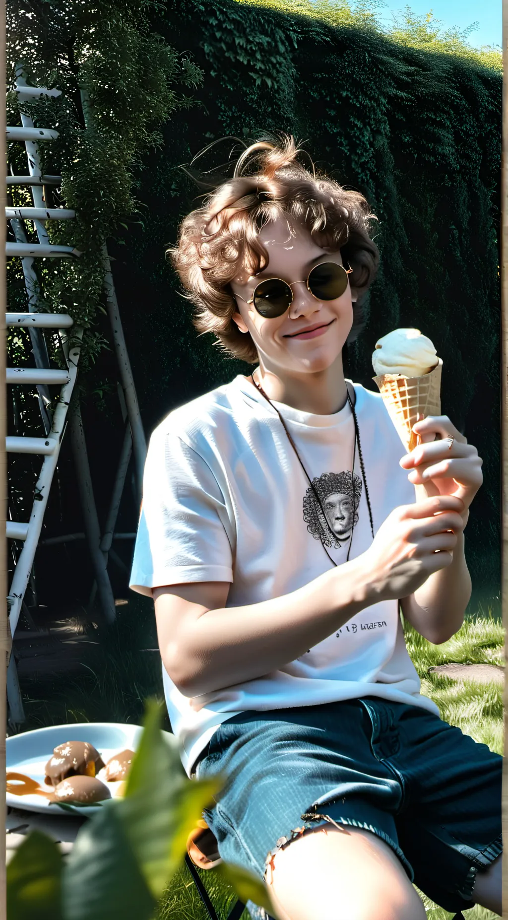 ai character: happy birthday background