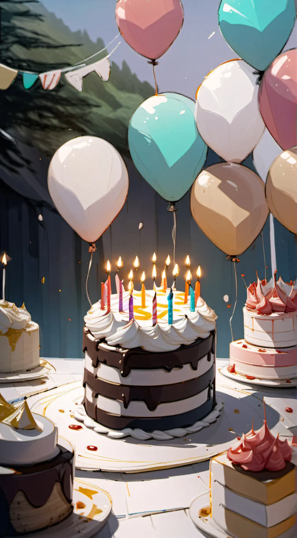 ai character: HAPPY BIRTHDAY background