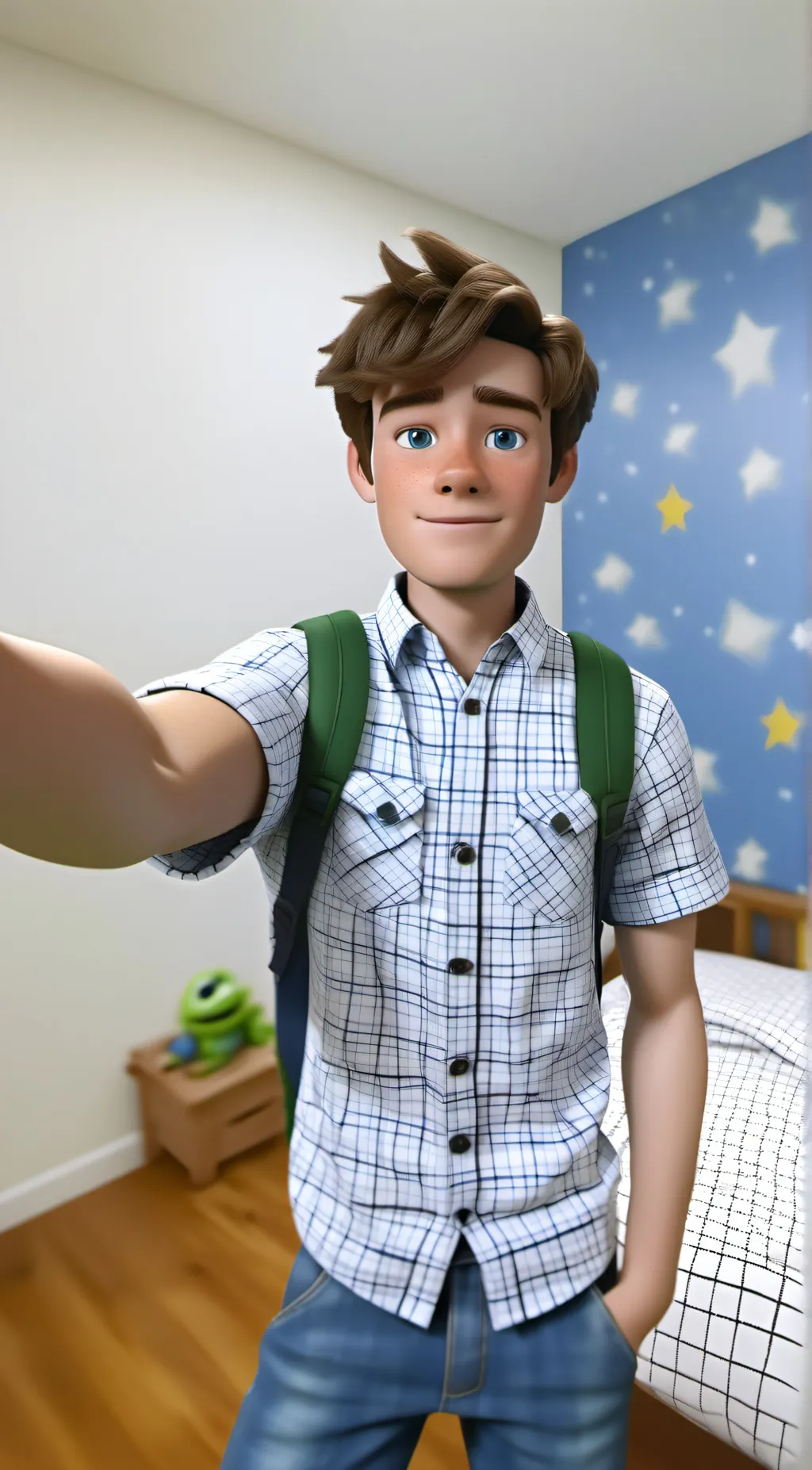 ai character: Andy Toy Story  background