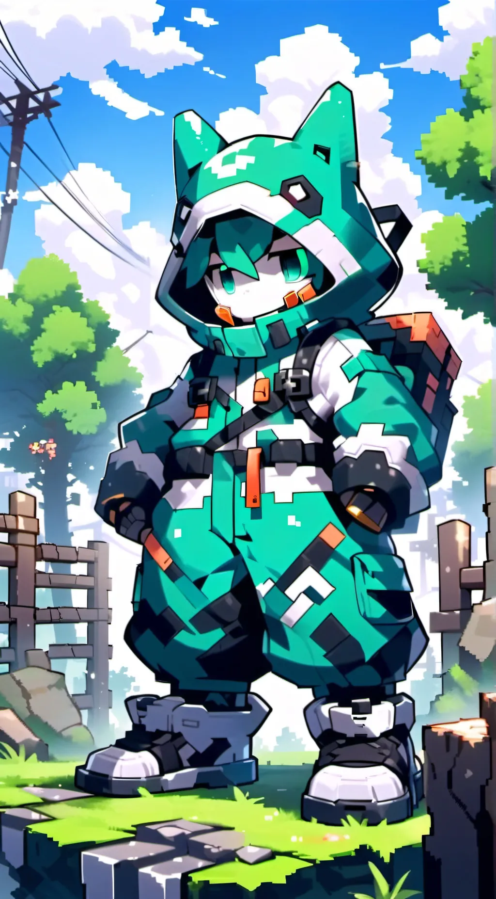 ai character: Cyber pup! background