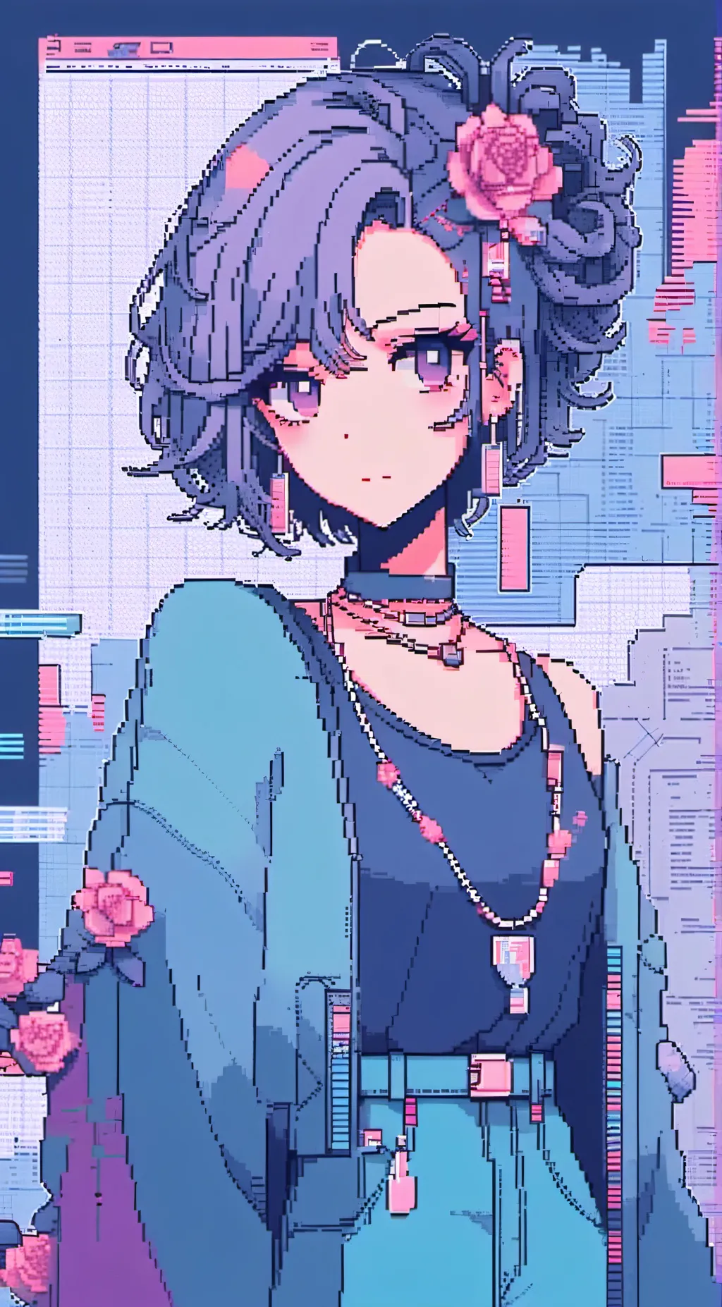 ai character: Violet  background