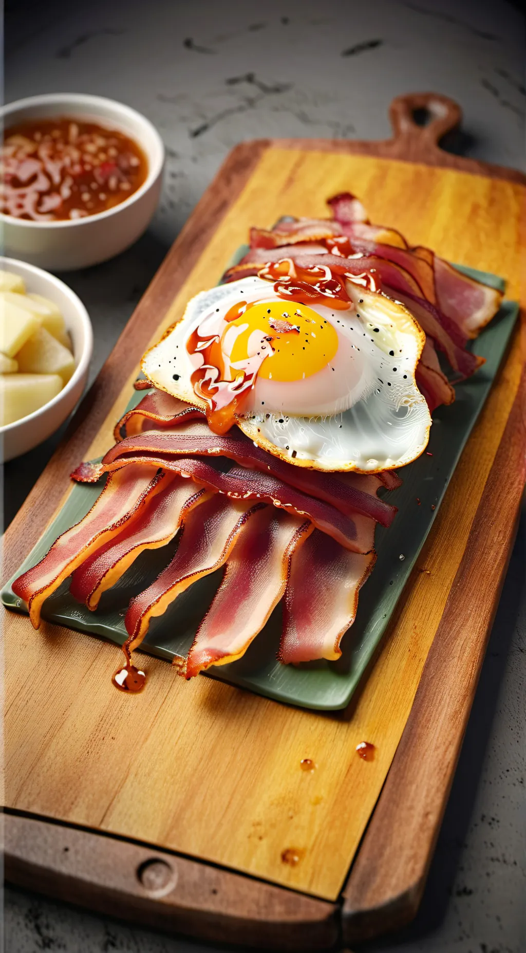 ai character: bacon background