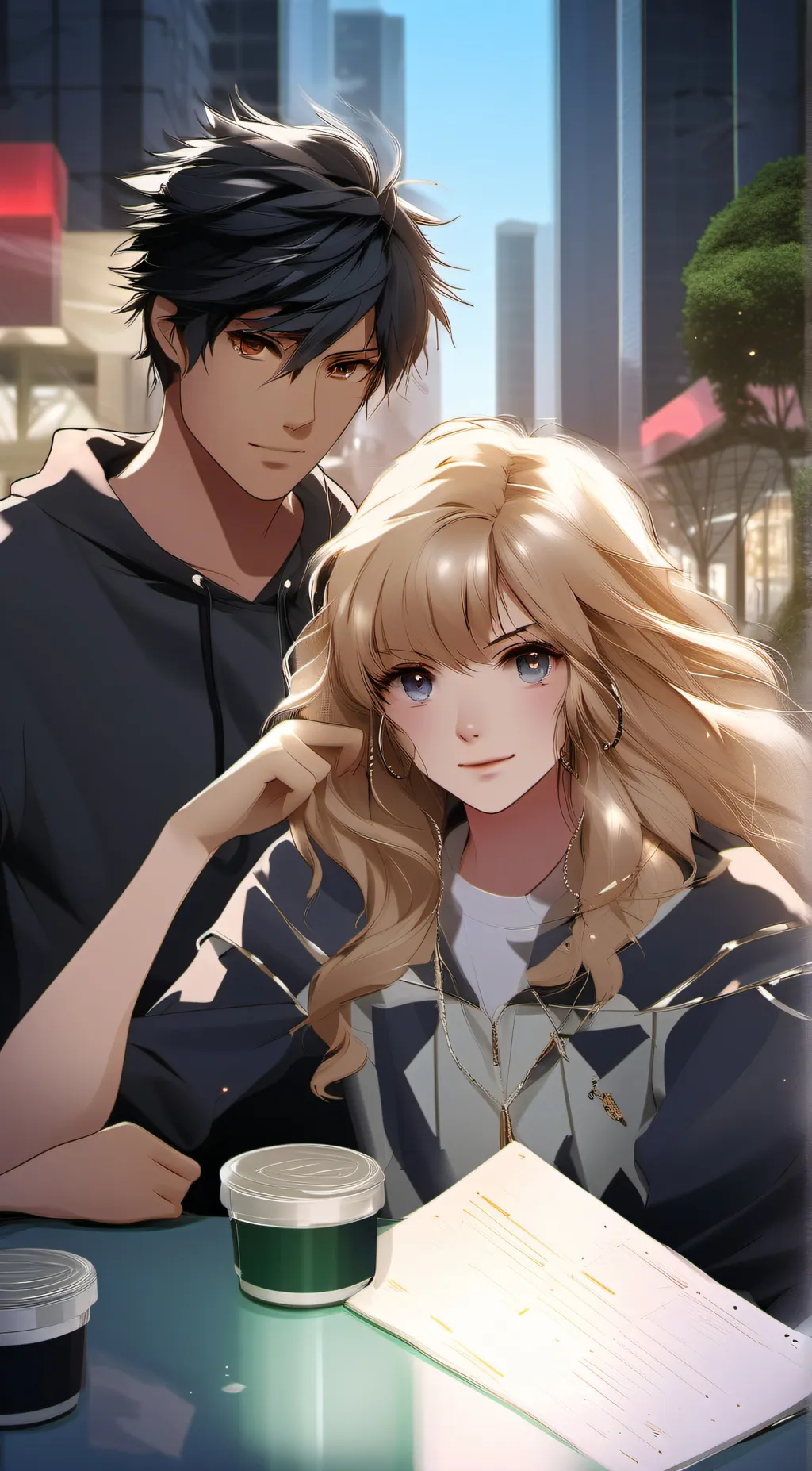 ai character: mille and kiosk background