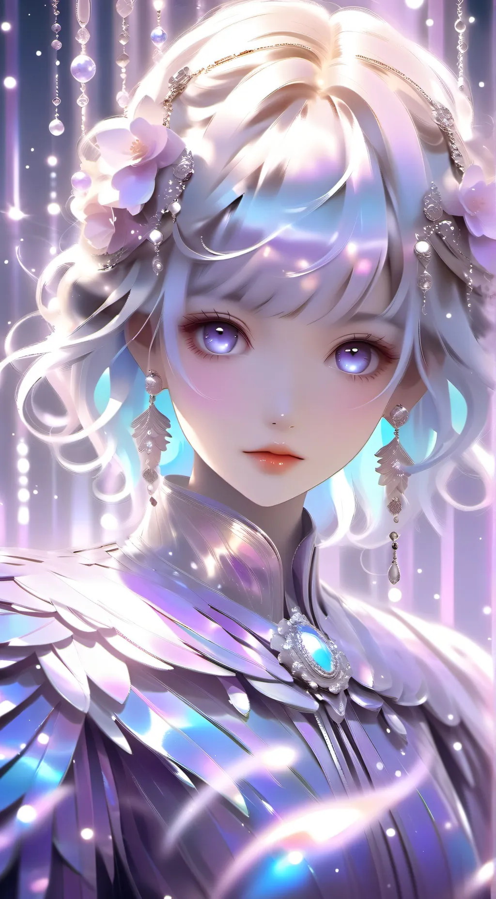 ai character: Violet background