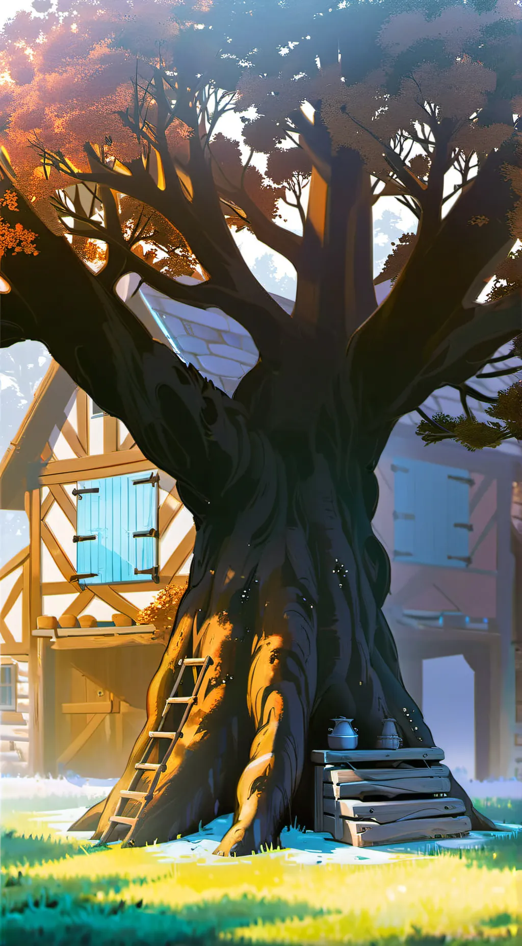 ai character: black tree disease background