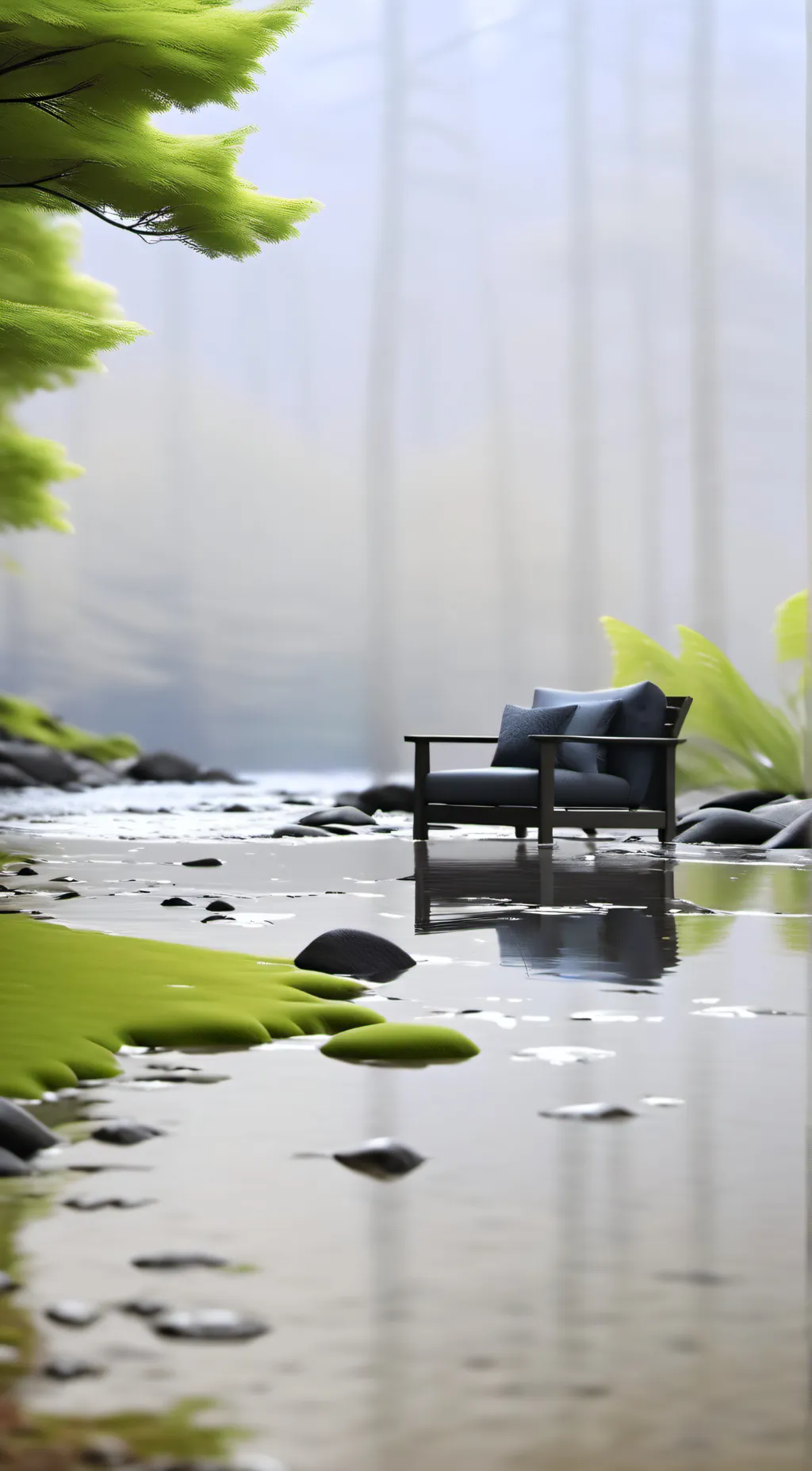 ai character:  Lost chair. background