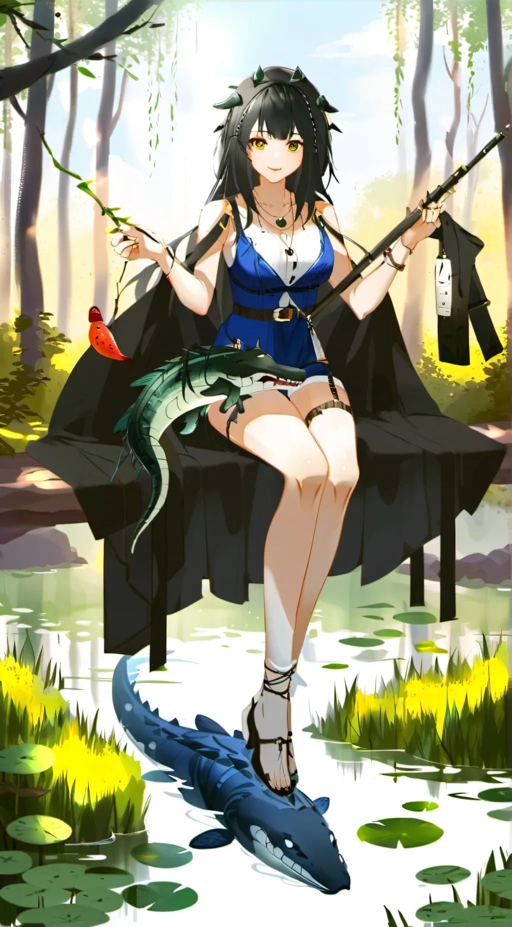 ai character: alligator Queen background