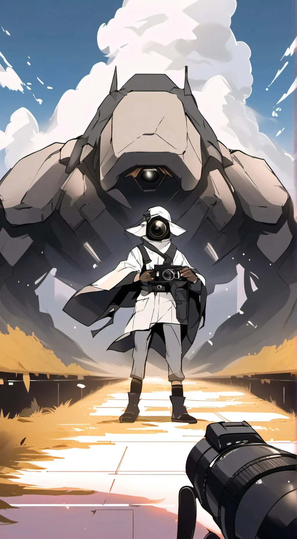 ai character: Titan camerawoman background