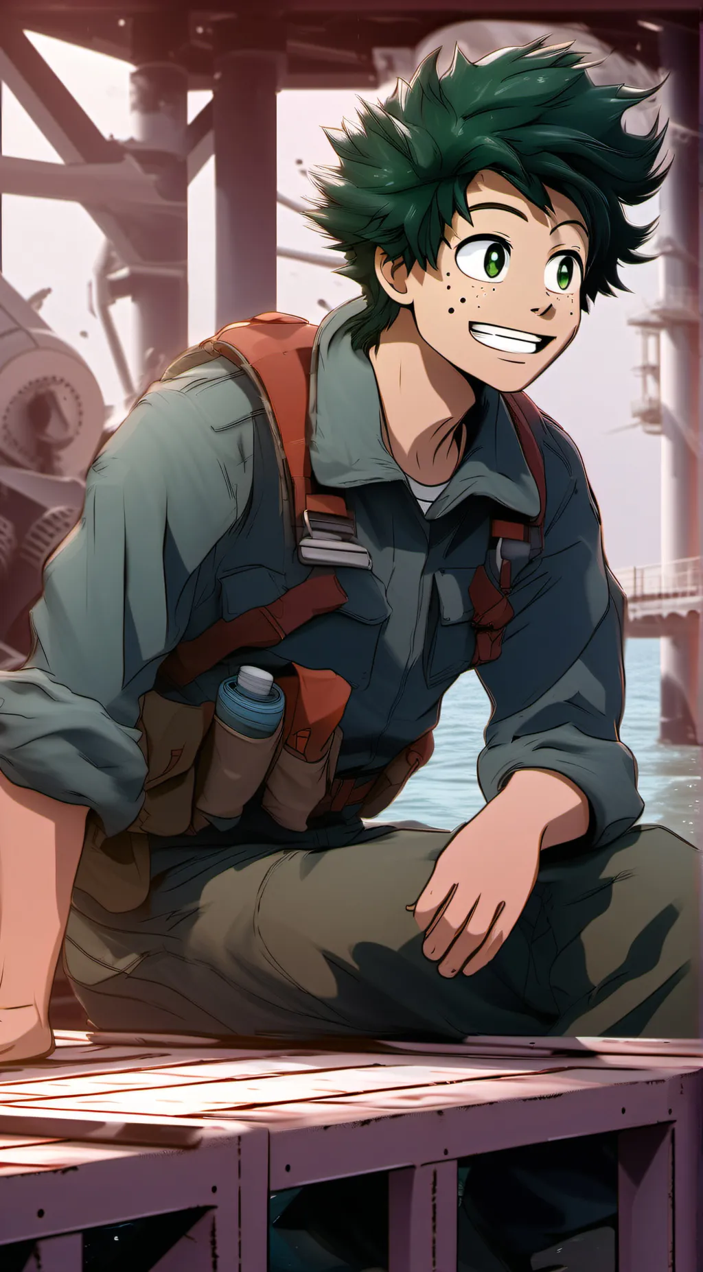 ai character: Deku marine bio background