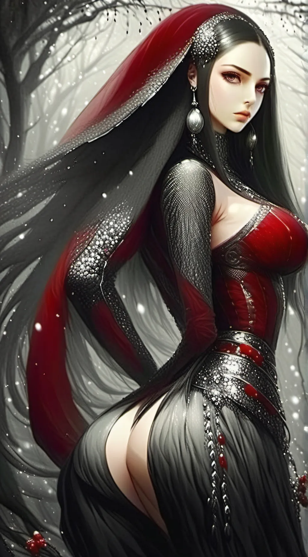 ai character: Crimson  Rose background