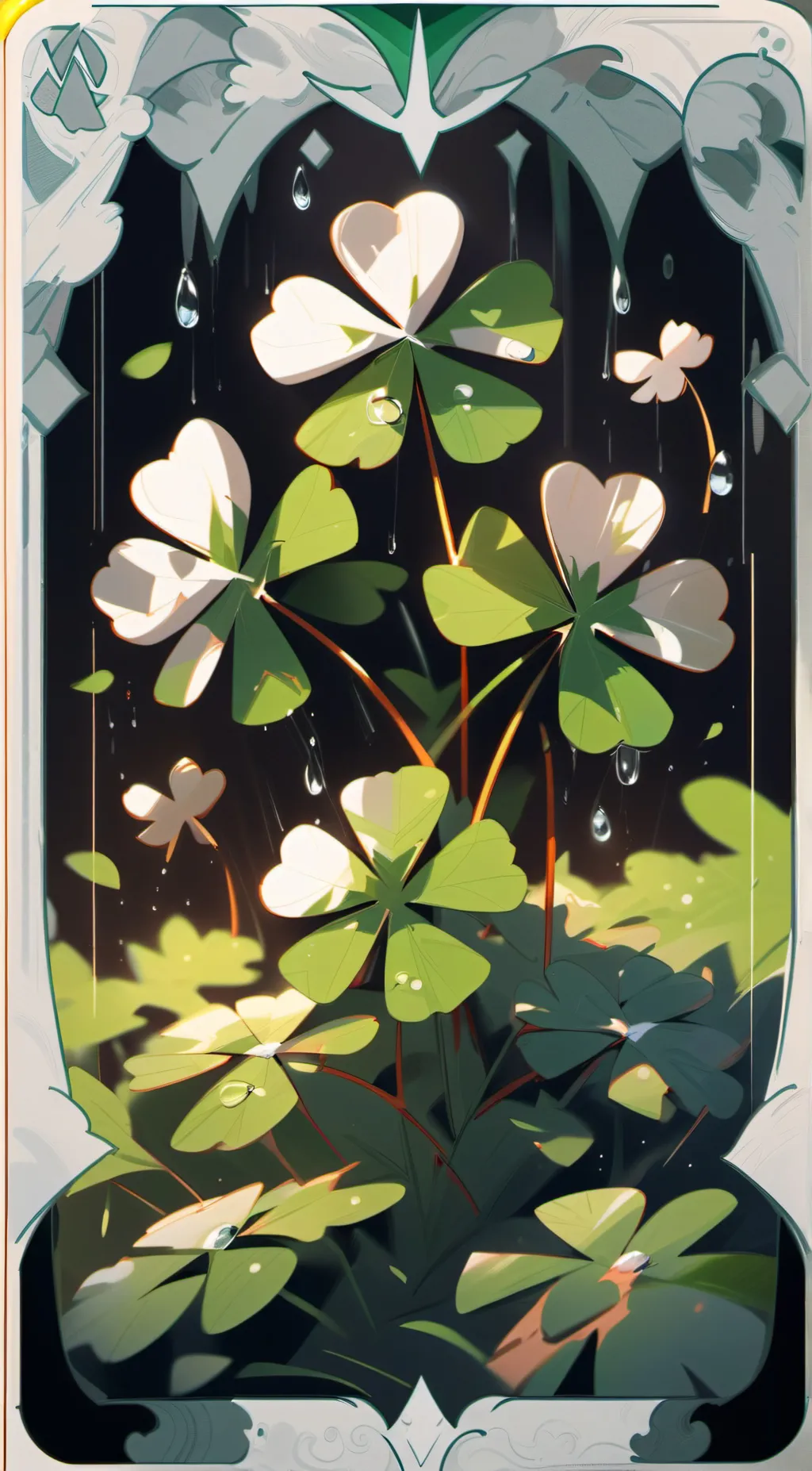 ai character: Wet grass but nice background