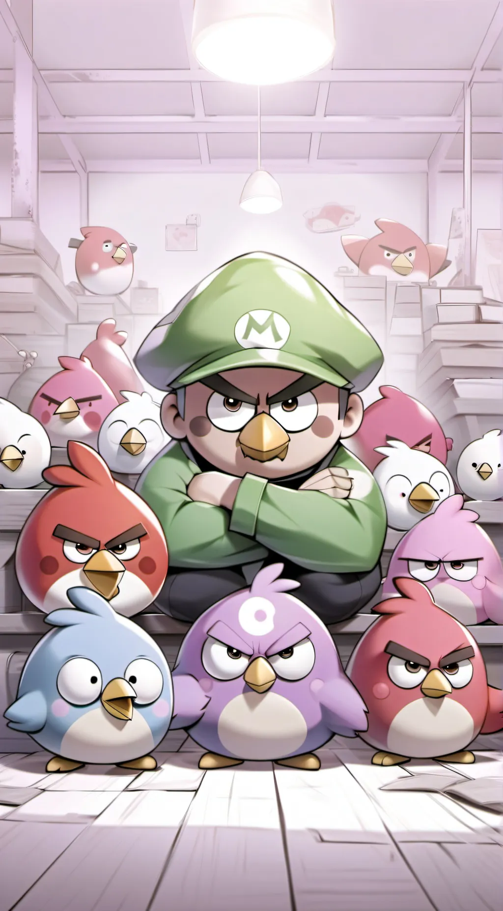 ai character: angry birds and al background