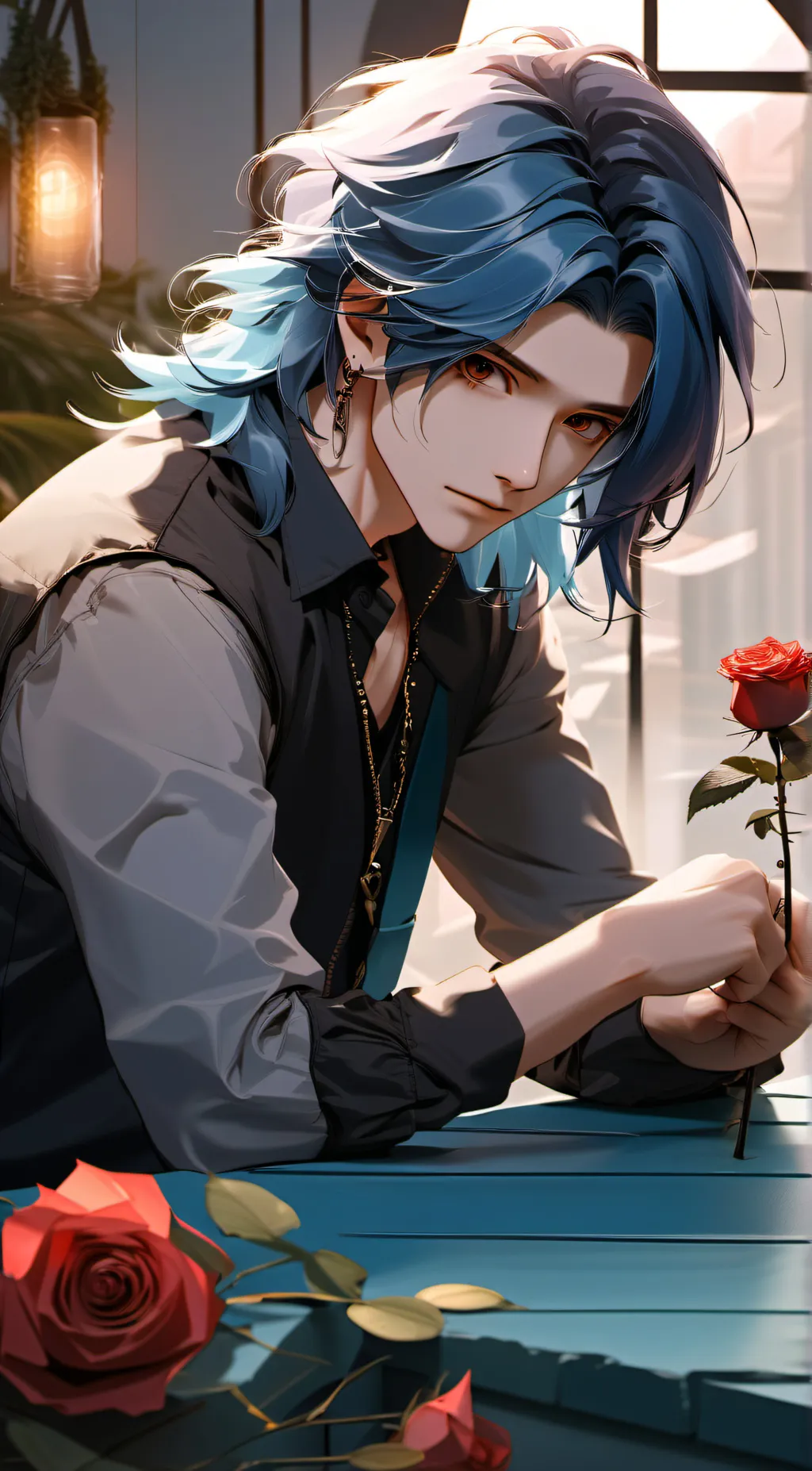 ai character: Lucas  background