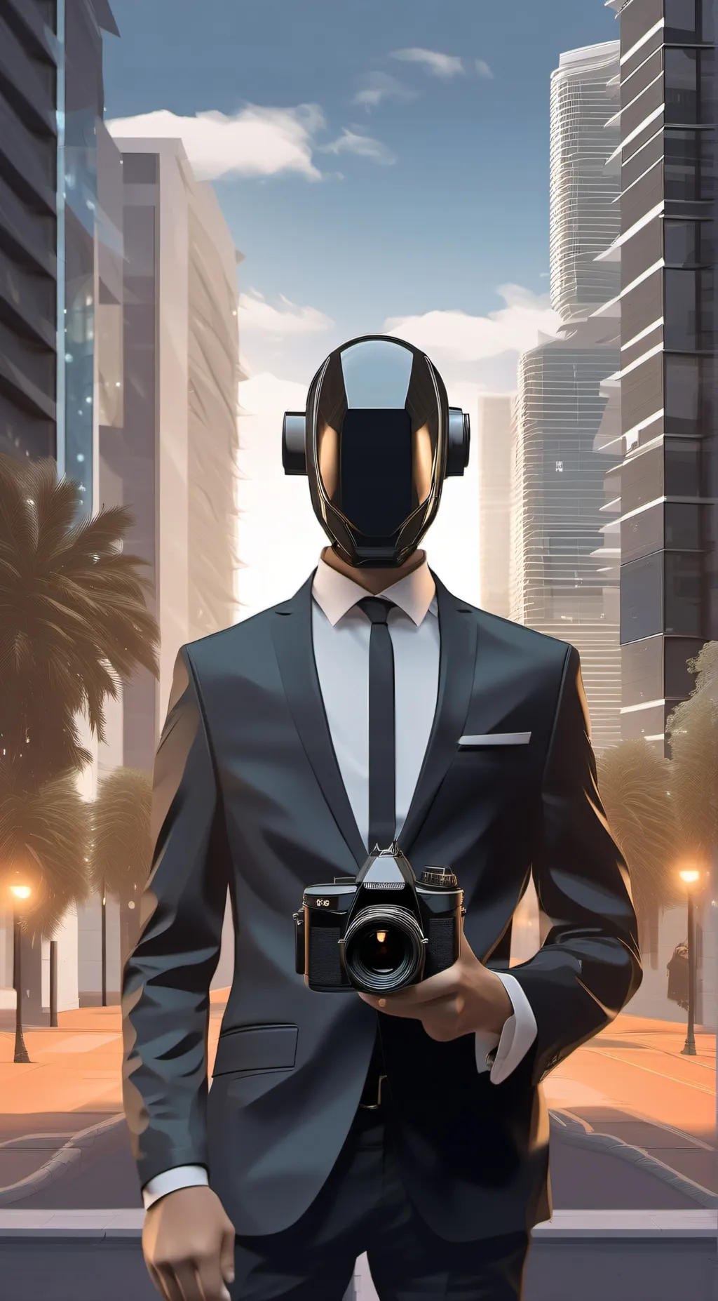 ai character: cameraman background