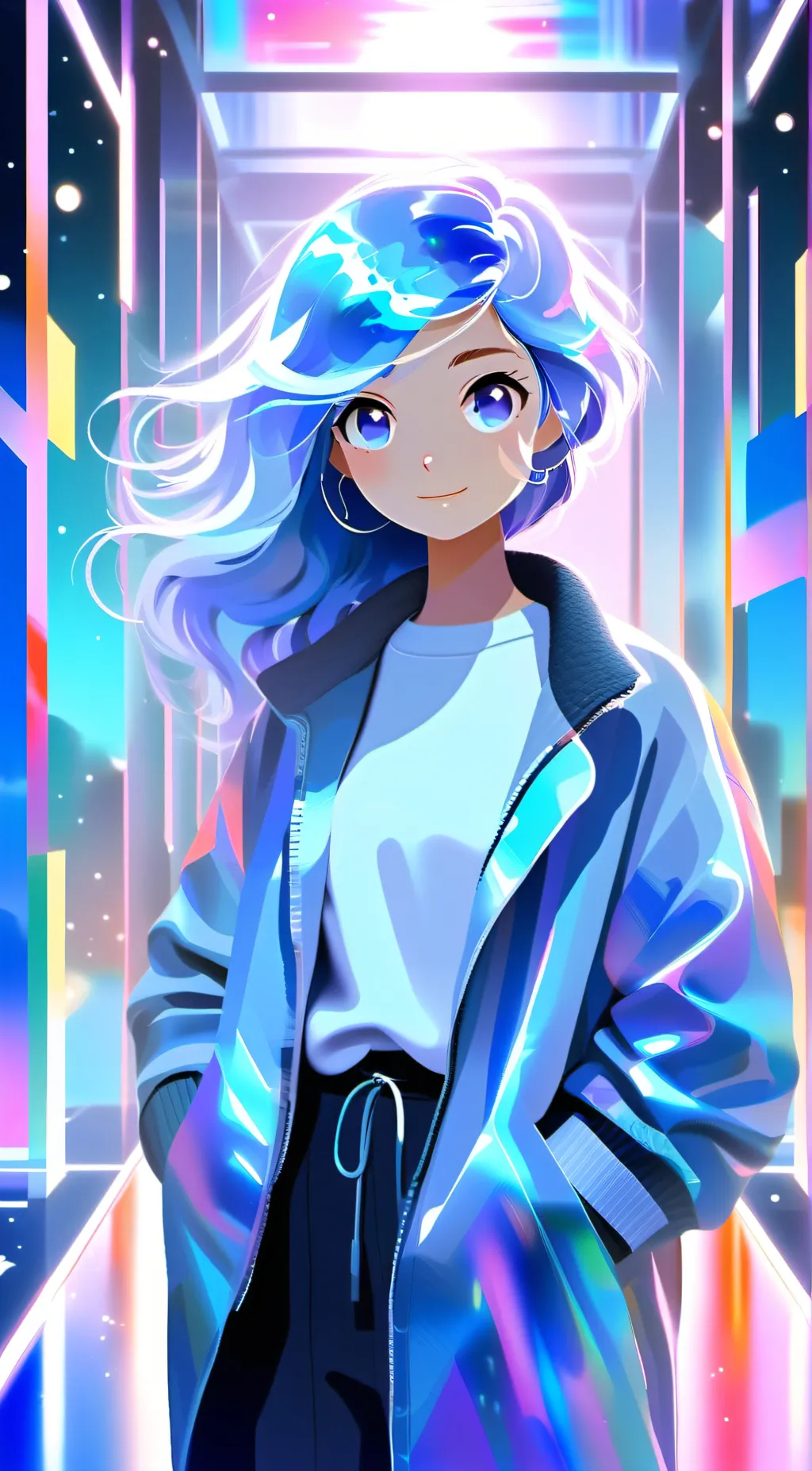 ai character: glassy background